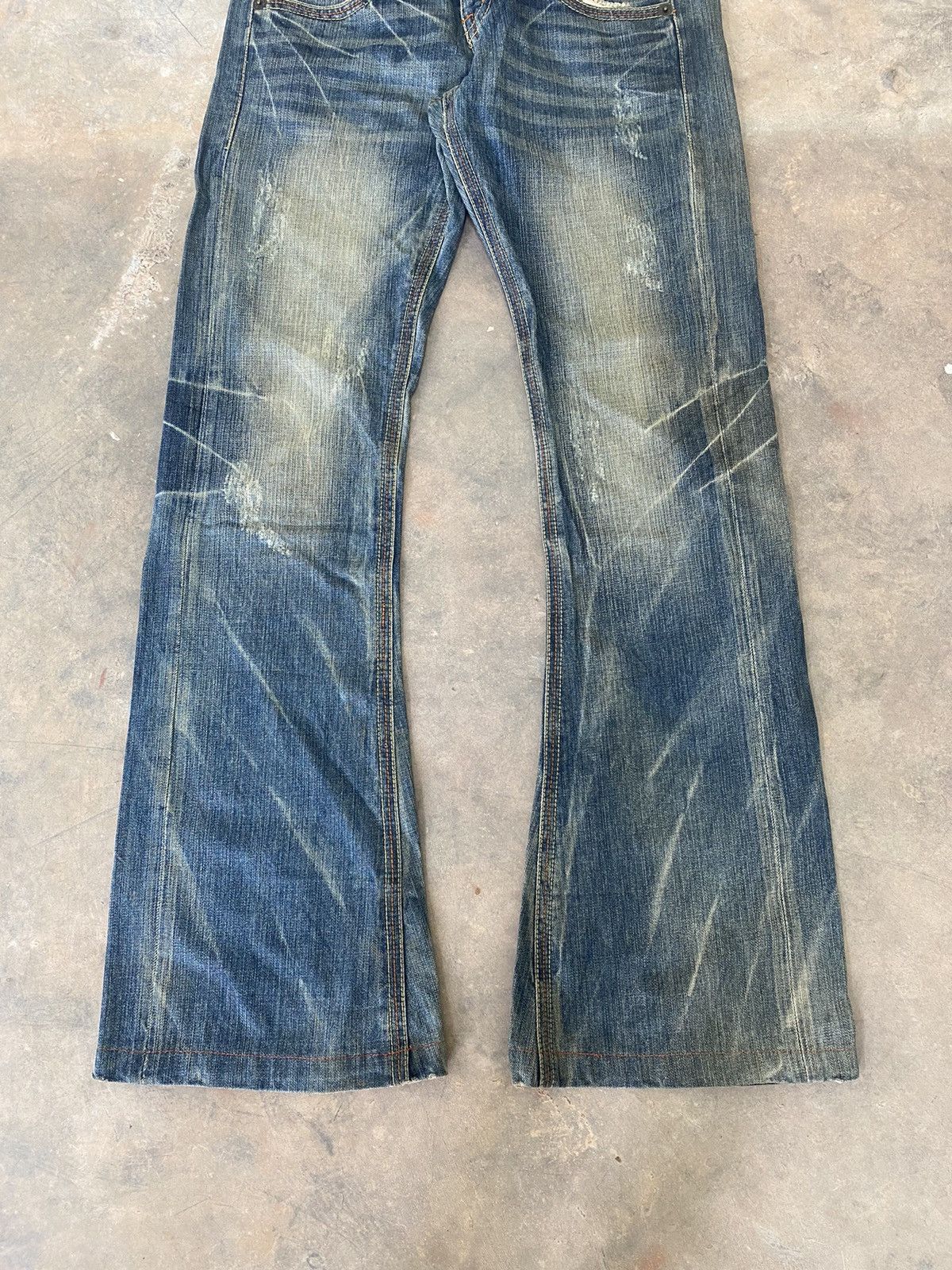 Hysteric Glamour × Japanese Brand × Le Grande Bleu (L.G.B.) Flare ☠️ Remix Wash Jeans punk Grunge LGB Rare Japan Size US 30 / EU 46 - 2 Thumbnail