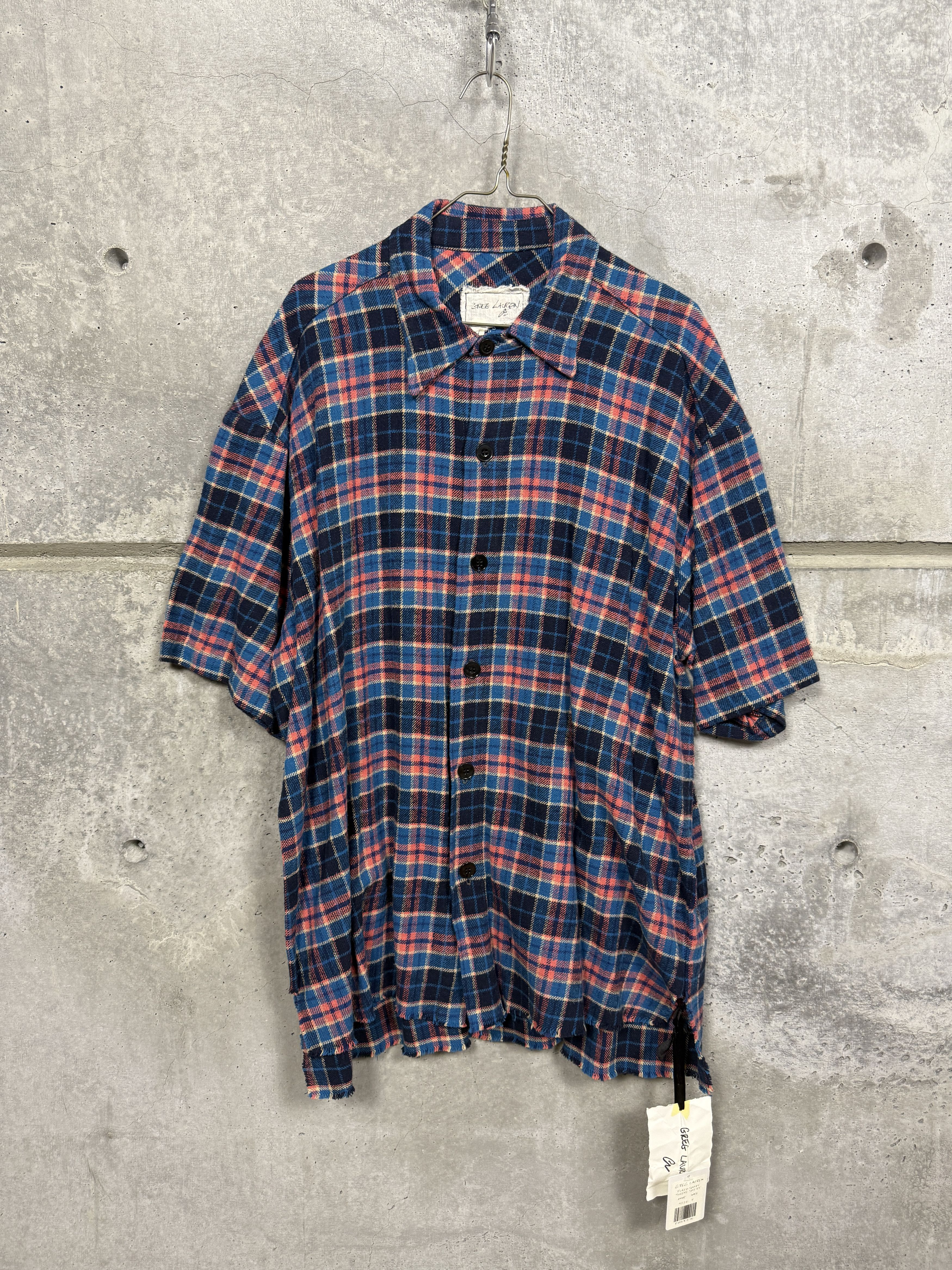 Greg Lauren $795 Greg Lauren Plaid Short Sleeve Shirt Size US XL / EU 56 / 4 - 4 Thumbnail