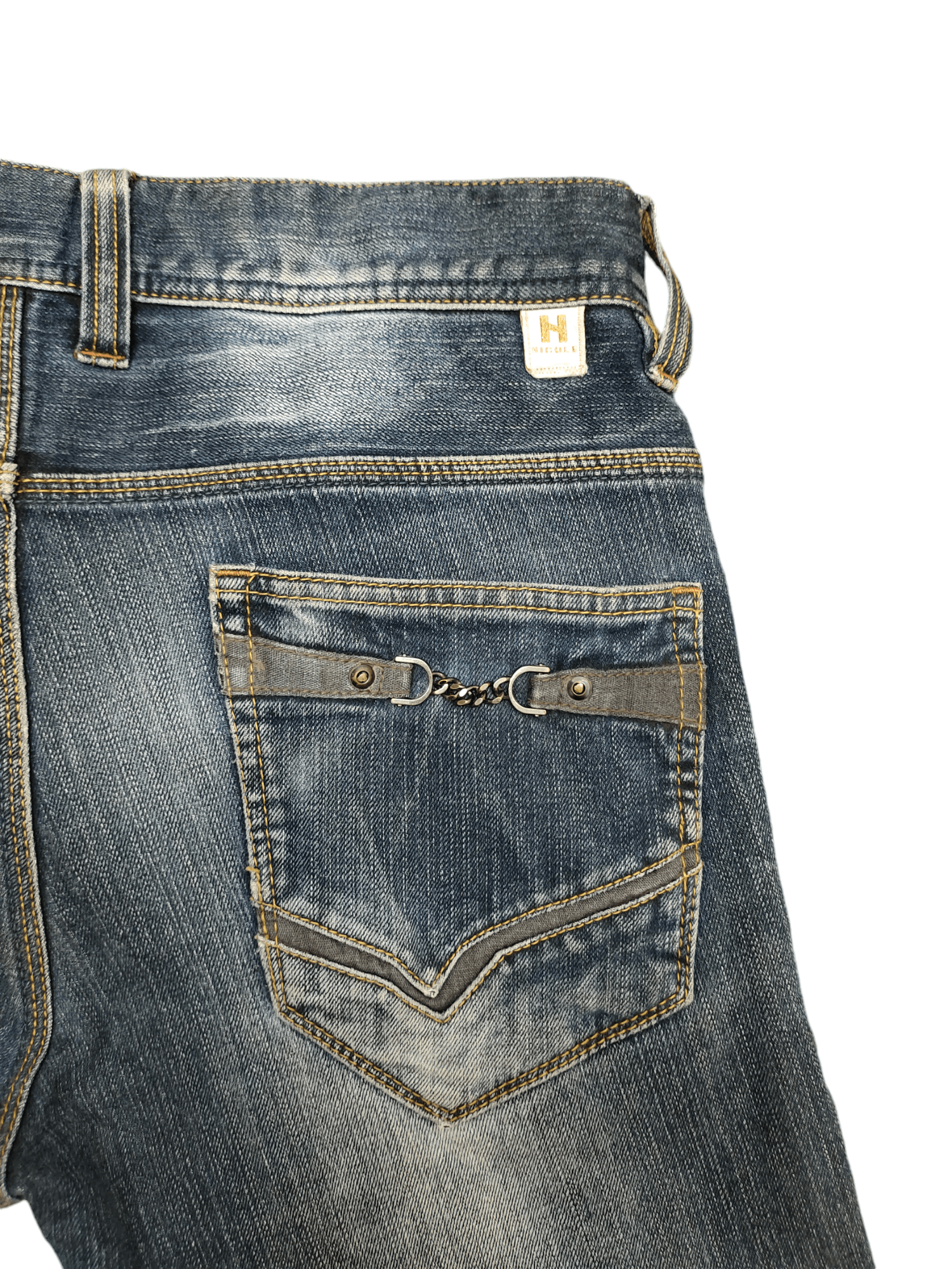 If Six Was Nine Flare Slim Jeans Nicole Club Clawmark Distress Faded Bootcut Size US 30 / EU 46 - 18 Thumbnail