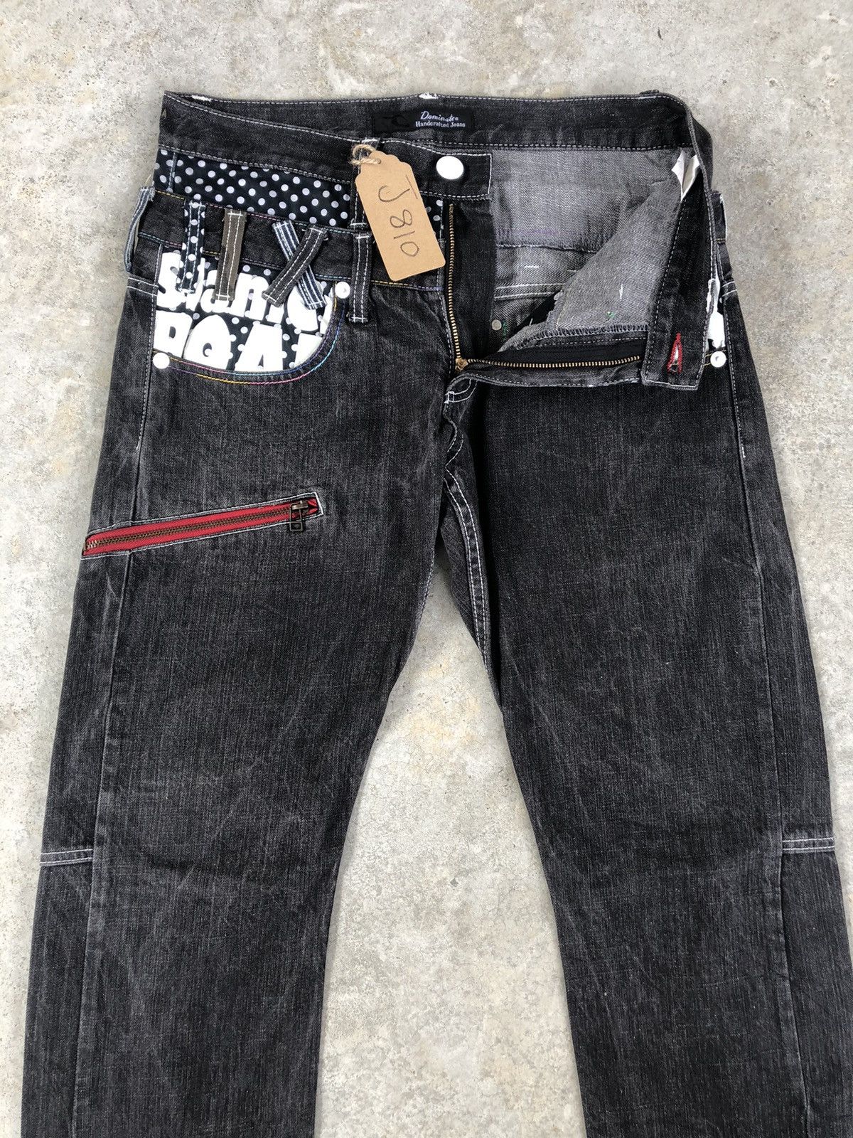 Hysteric Glamour Japanese Dominate Handcrafted Double Waist Distressed Jeans Size US 31 - 4 Thumbnail