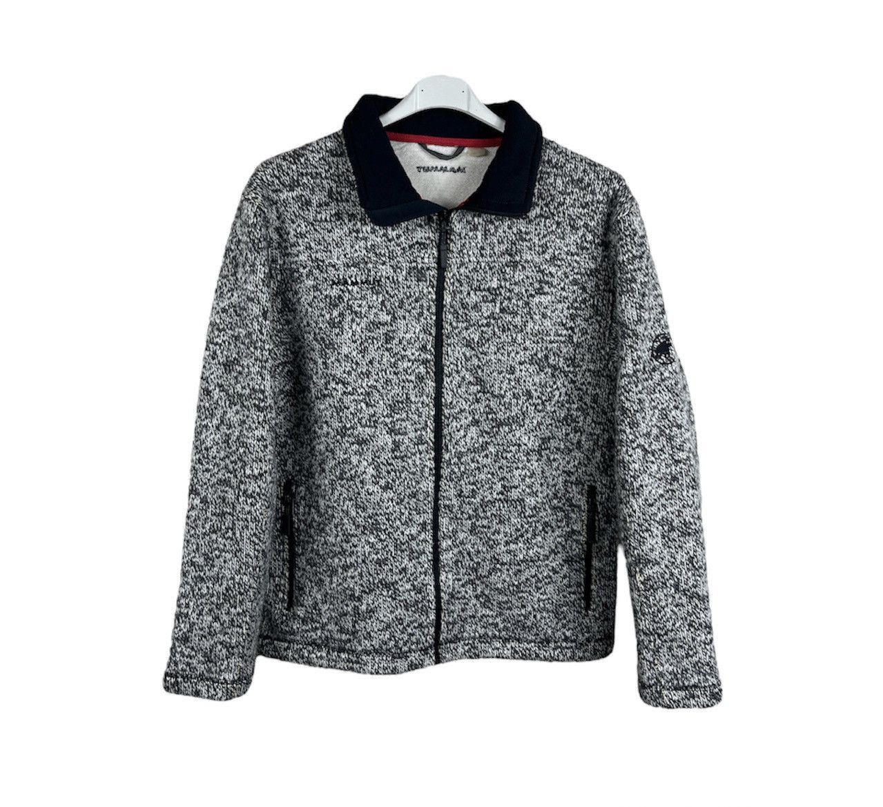 Mammut fleece wool jacket knitted heather zip vntg sweater