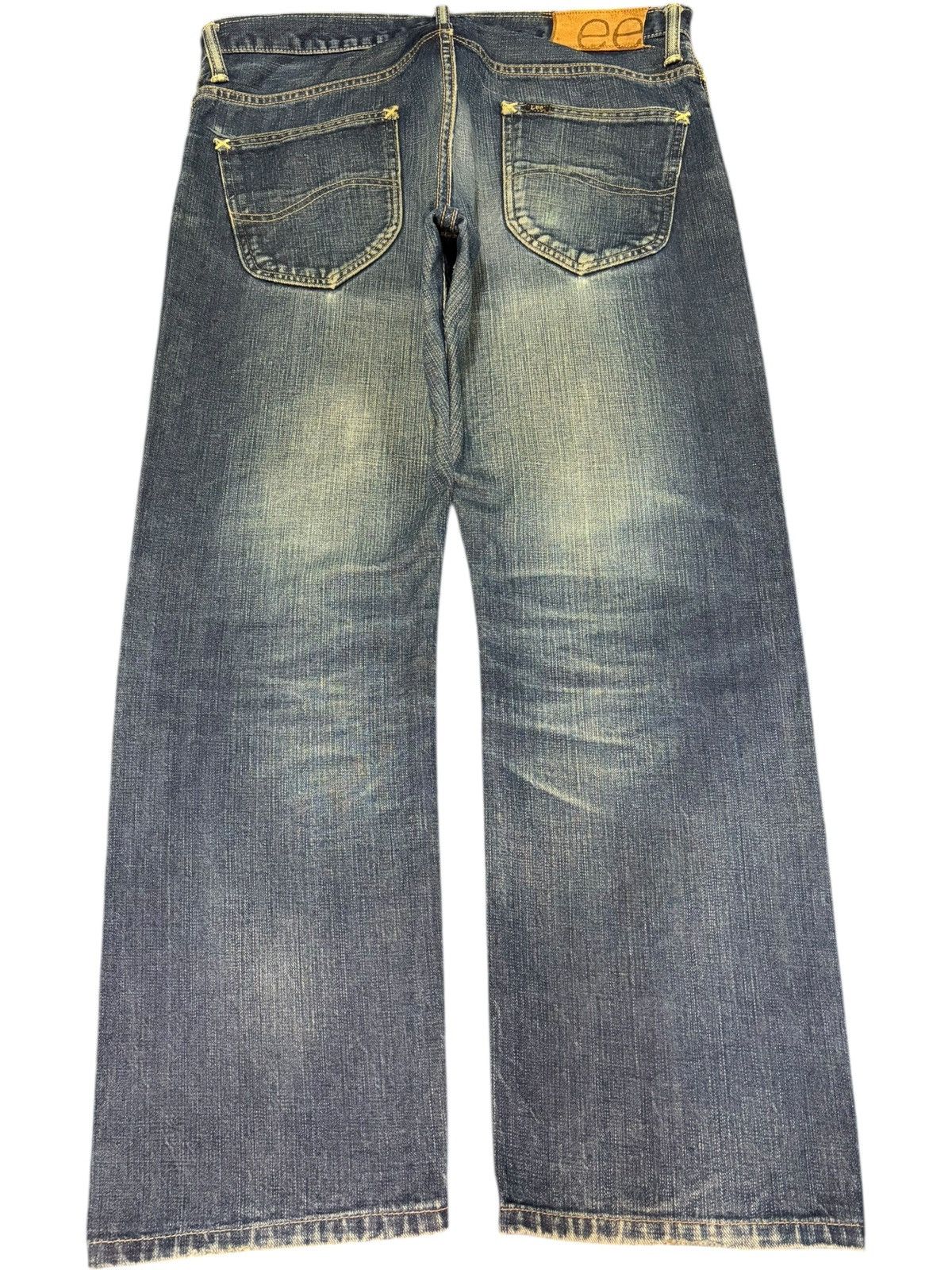 Lee Vintage 90s Lee 101 Selvedge Mud Wash Distress Loose Jeans Size US 33 - 2 Thumbnail
