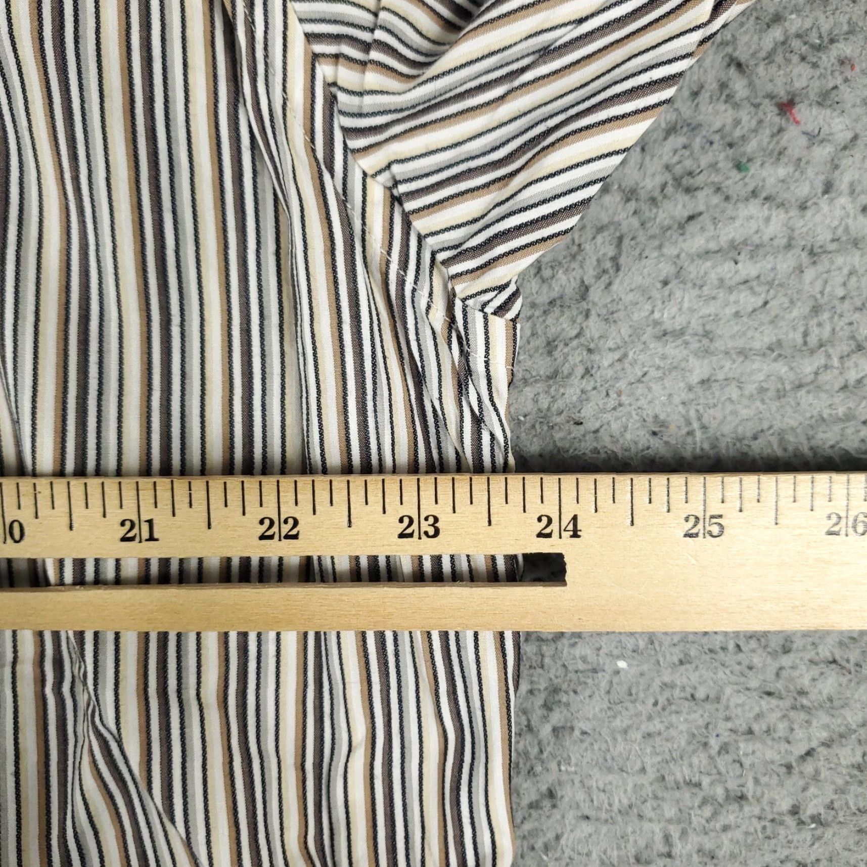 Nautica Nautica Shirt Mens Large Beige Striped Button-Up Long Sleeve Casual Business Formal Workwear Size US L / EU 52-54 / 3 - 6 Thumbnail