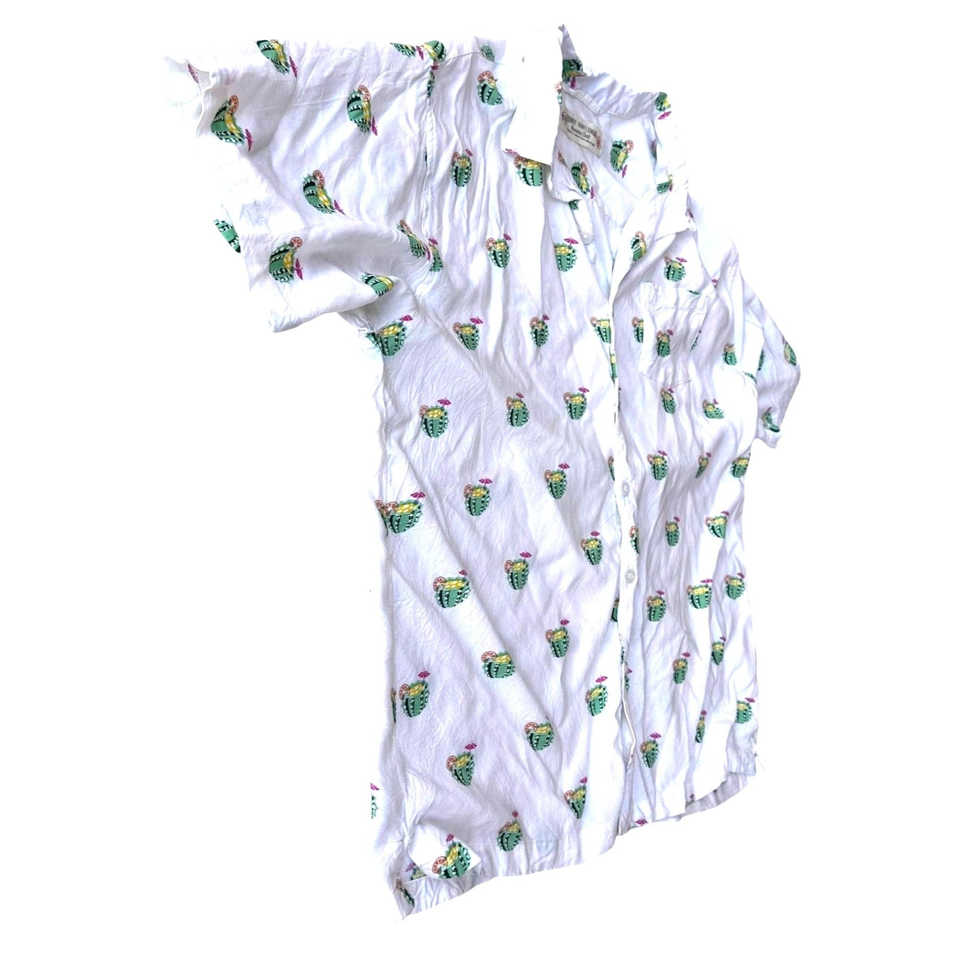 Vintage Rowdy Gentleman Cactus Cocktail Hawaiian Shirt XXL White Cru Size US XXL / EU 58 / 5 - 6 Thumbnail