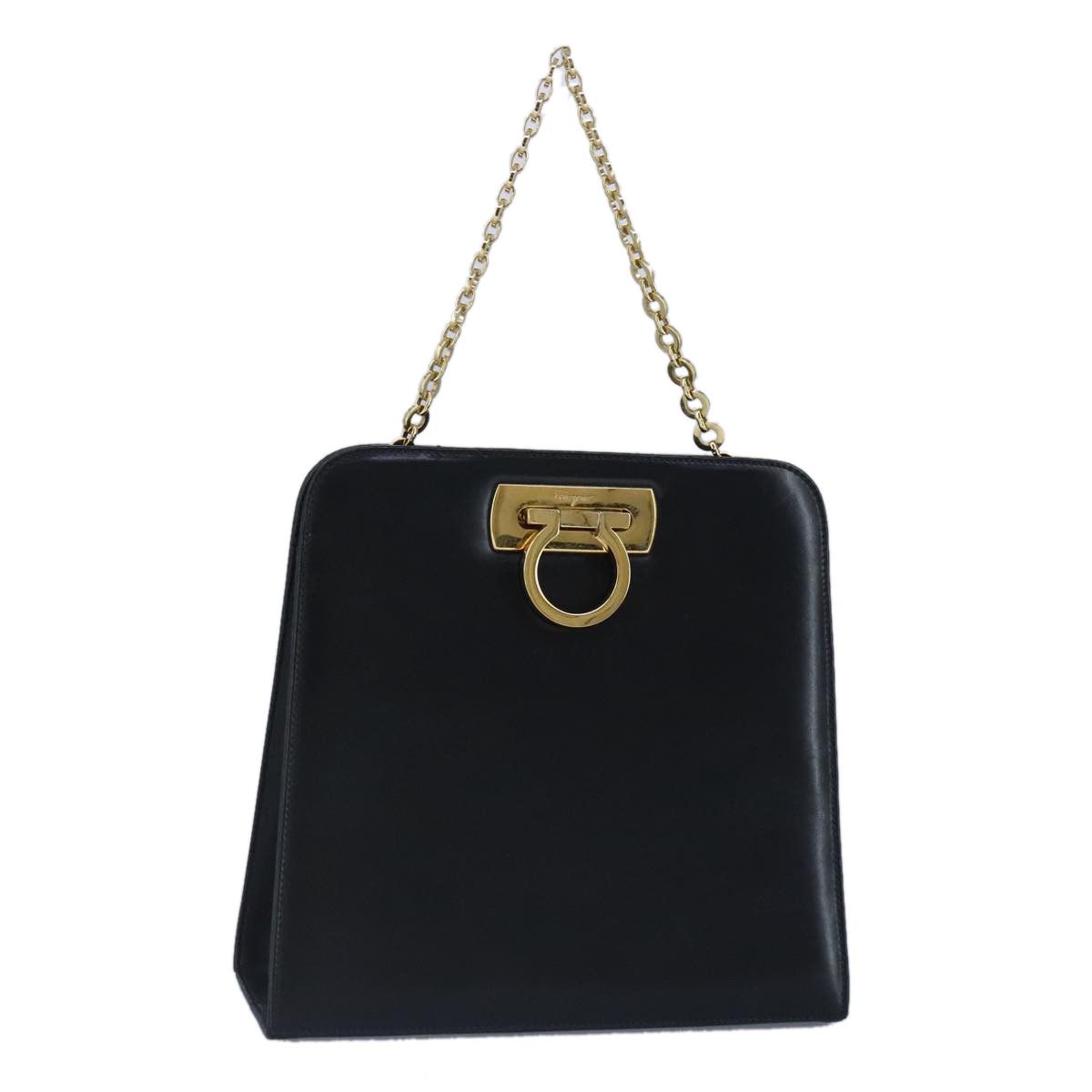Salvatore Ferragamo Gancini Black Leather Handbag (Pre-Owned) Size ONE SIZE - 1 Thumbnail