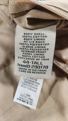 L.L. Bean L.L. Bean 44-Tall Cotton Sport Coat Blazer Elbow Patch Size 44L - 12 Thumbnail