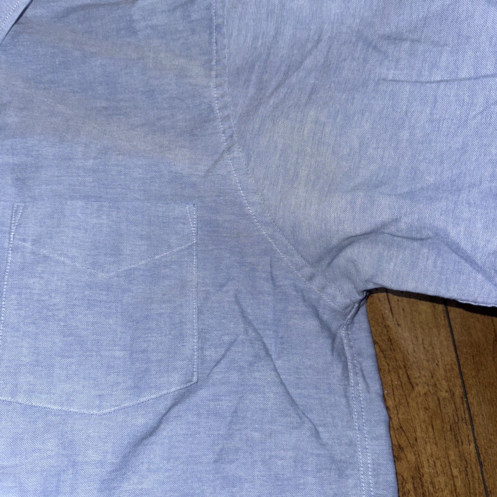 Van Heusen VINTAGE Van Heusen Wrinkle-Free Oxford Shirt Men’s Large 16.5 32/33 Blue Dress Shirt Size 42R - 5 Thumbnail