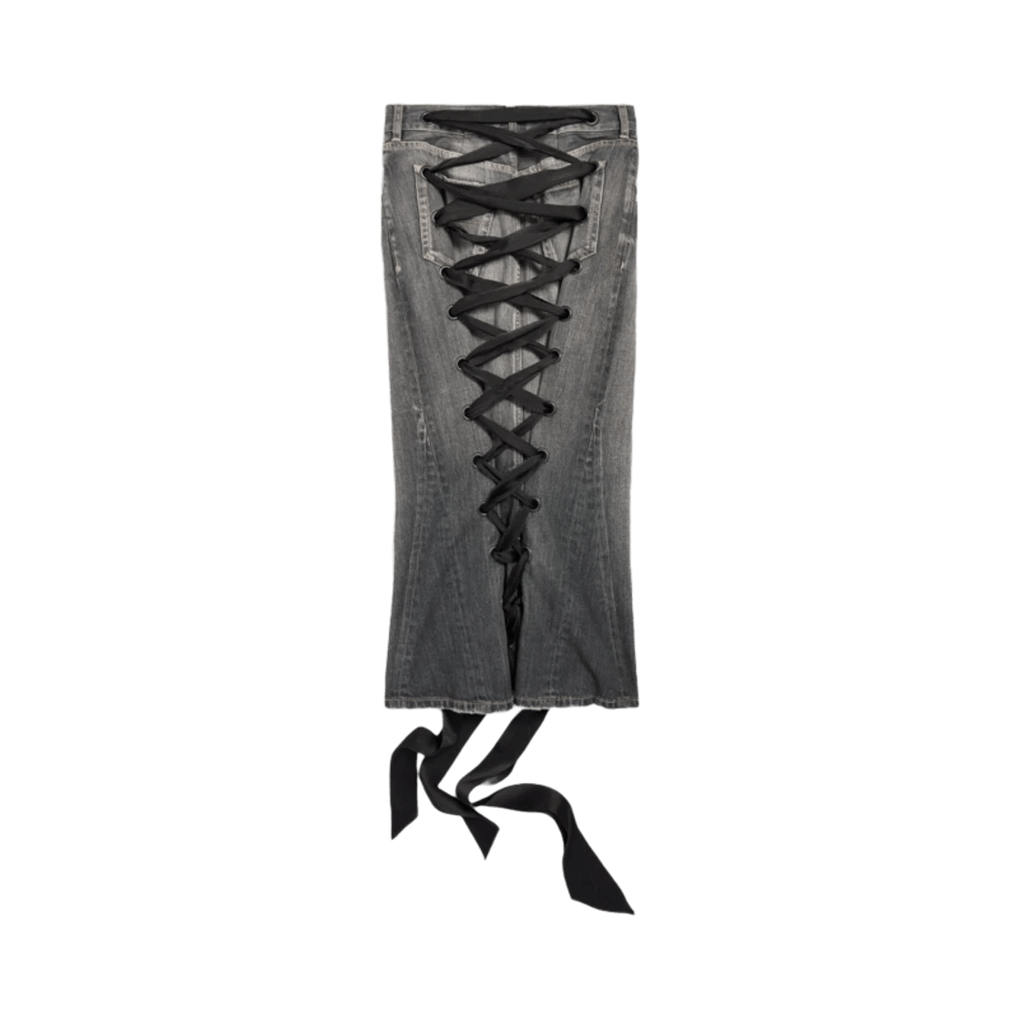 Balenciaga o1tr1nto0426 Lace-Up Skirt in Smoke Grey Size 27" / US 4 / IT 40 - 2 Thumbnail