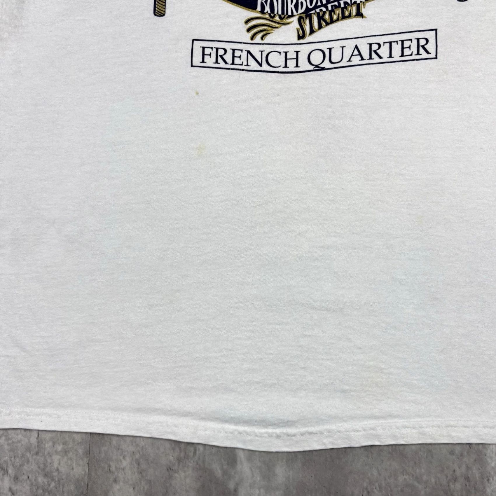 Hanes VINTAGE 90s New Orleans French Quarter Art T Shirt Adult Large White Cotton Hanes T-Shirt Crew Neck Graphic Print 90s Vintage Mens Size US L / EU 52-54 / 3 - 5 Thumbnail