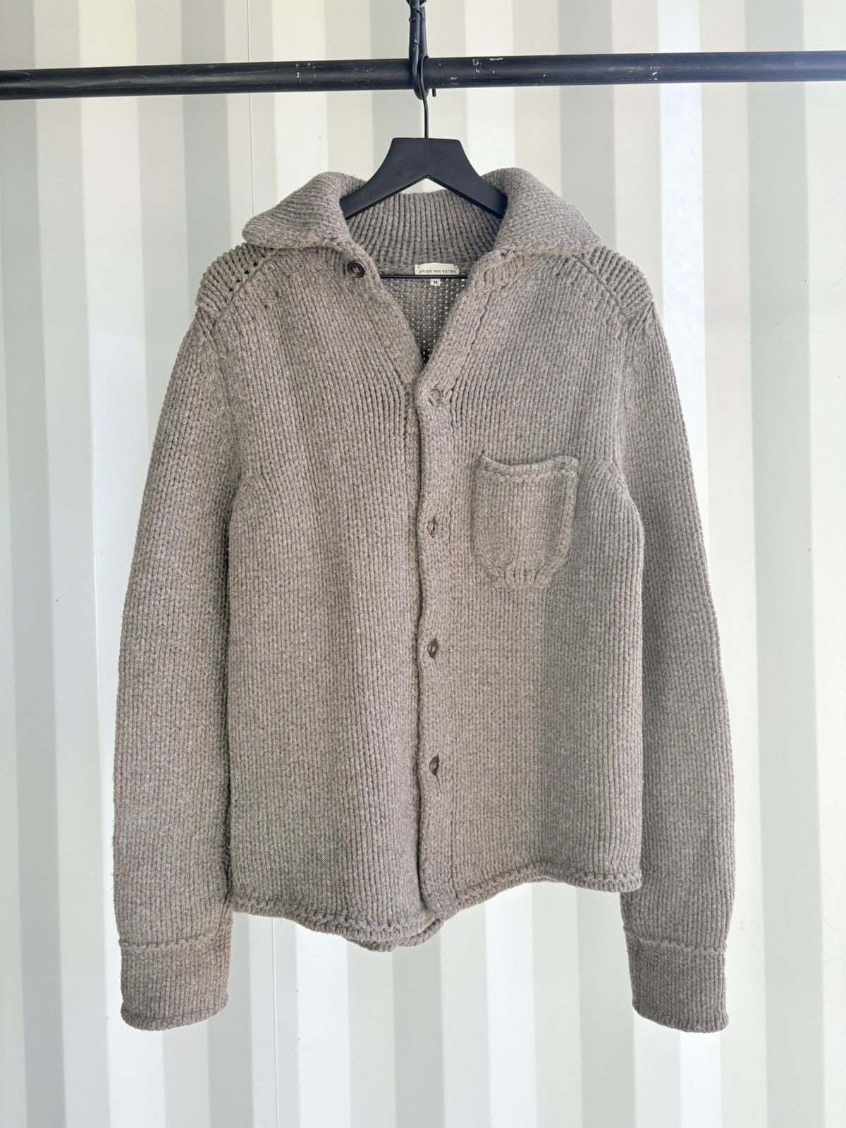Dries Van Noten 90’s Dries Van Noten Chunky Knit Button Shirt Cardigan Size US M / EU 48-50 / 2 - 1 Thumbnail