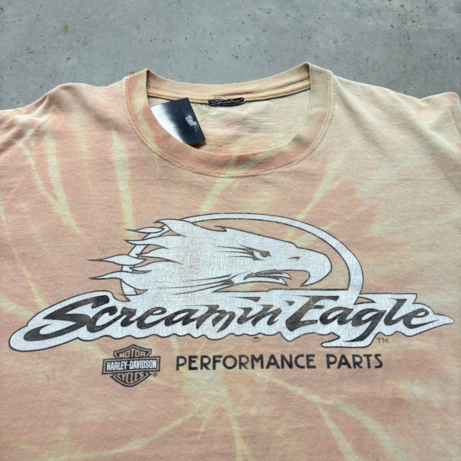 Harley Davidson × Vintage Crazy Vintage 90s Harley Davidson Eagle Tie Dye T Shirt Size US XL / EU 56 / 4 - 3 Thumbnail