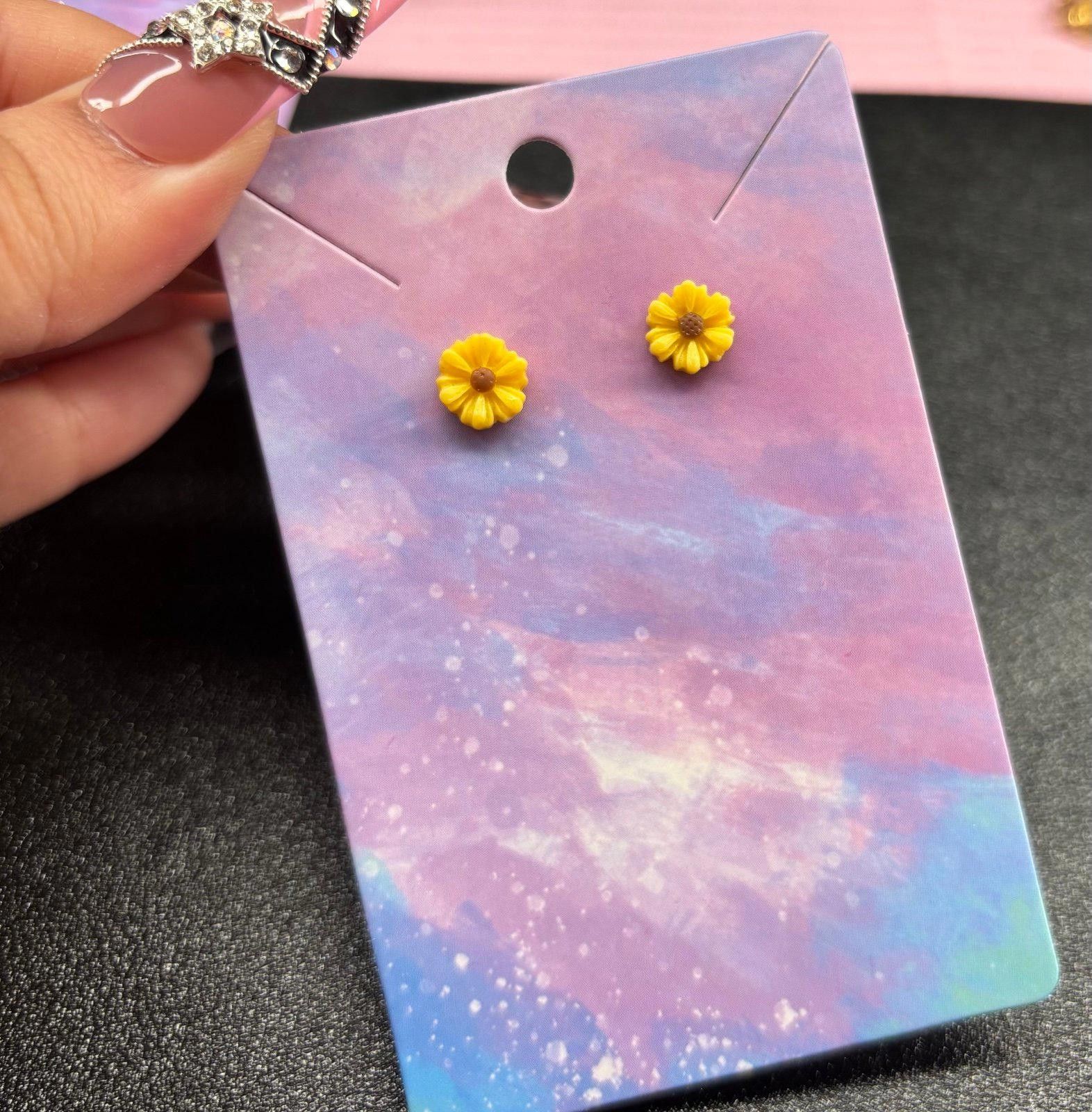 Handmade Yellow sunflower small stud earrings Size ONE SIZE - 1 Preview