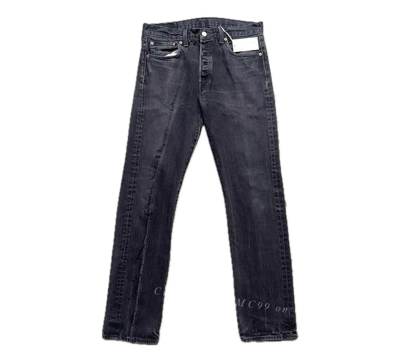Vintage Vintage 2000s Levi's 501 Black Ripped Size US 34 / EU 50 - 1 Thumbnail