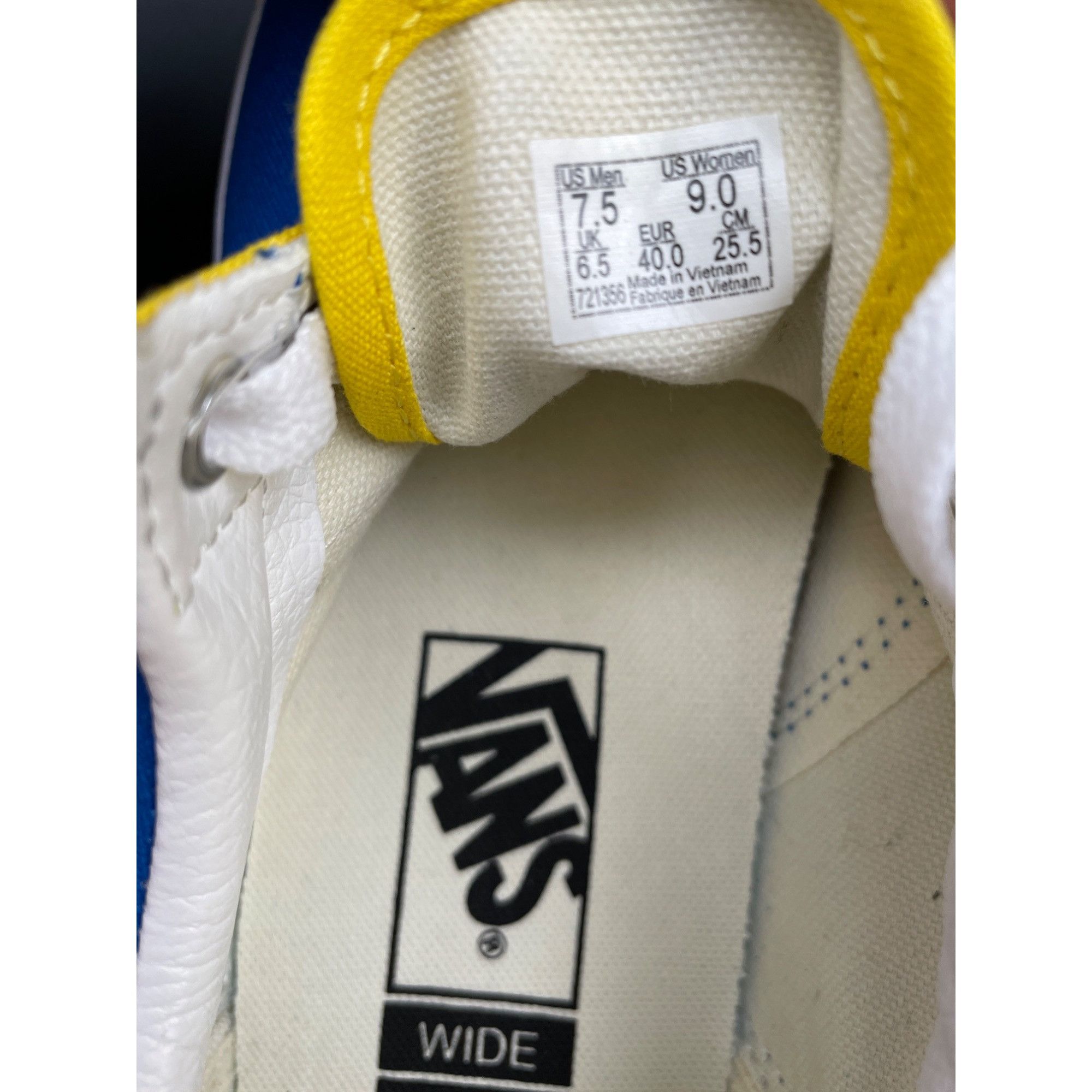 Vans Vans Unisex Blue Yellow Tropical Skater Shoes Size Wide 7.5M Size US 9 / EU 42 - 7 Thumbnail