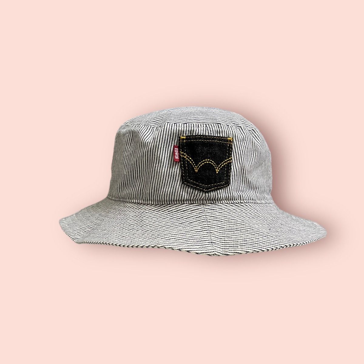Edwin × Japanese Brand RARE VINTAGE EDWIN HICKORY STRIPED BUCKET HAT Size ONE SIZE - 11 Thumbnail