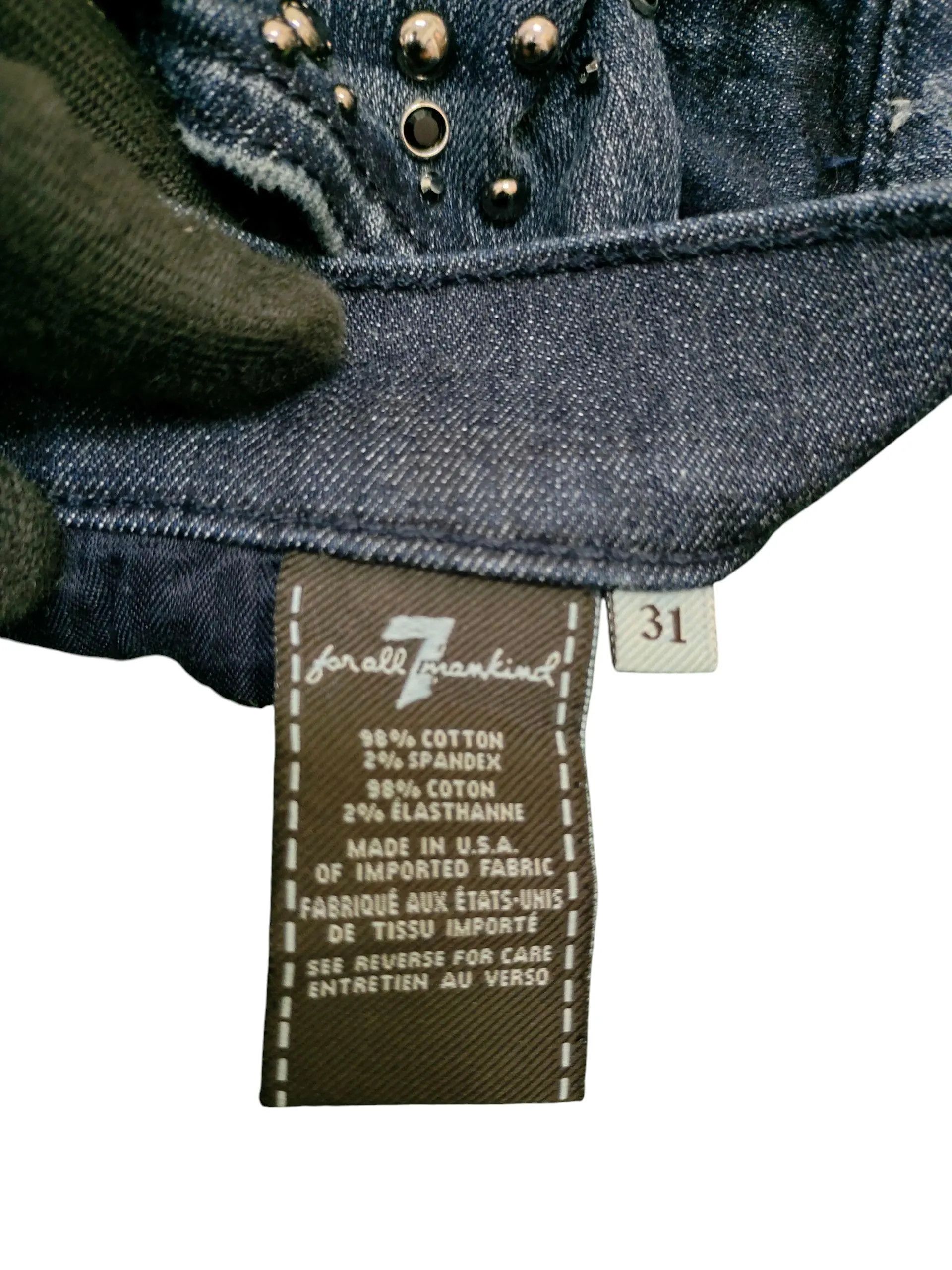 7 For All Mankind Vintage 7 For All Mankind Studded Slim Distress Jeans Size US 31 - 5 Thumbnail