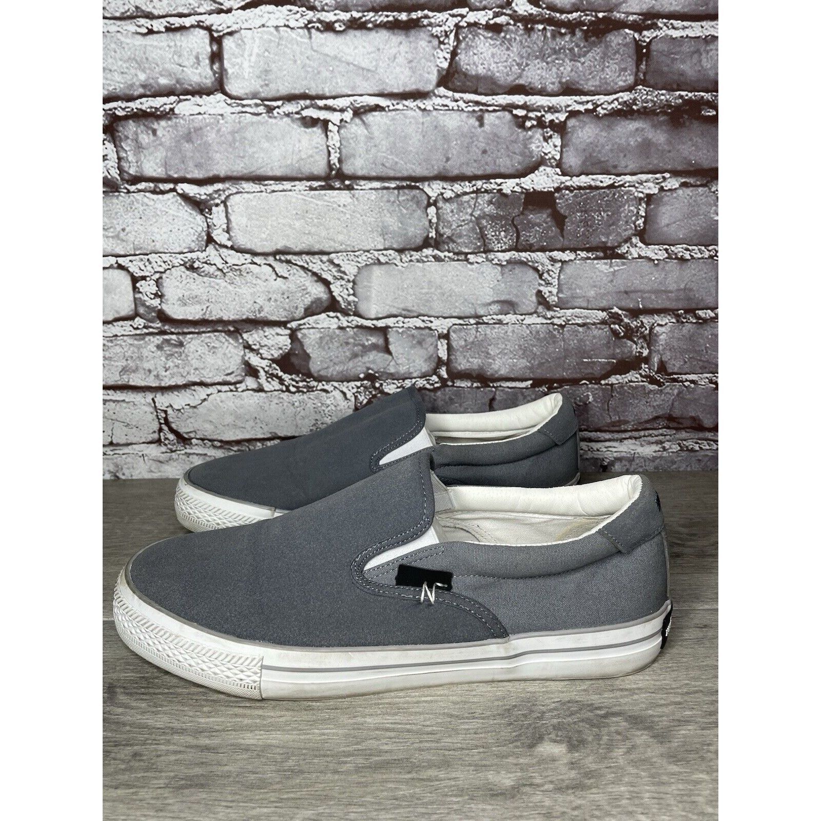 New Republic New Republic Grey Canvas Fabric Slip On Cork Sole Shoes Men’ Size US 11.5 / EU 44-45 - 1 Thumbnail