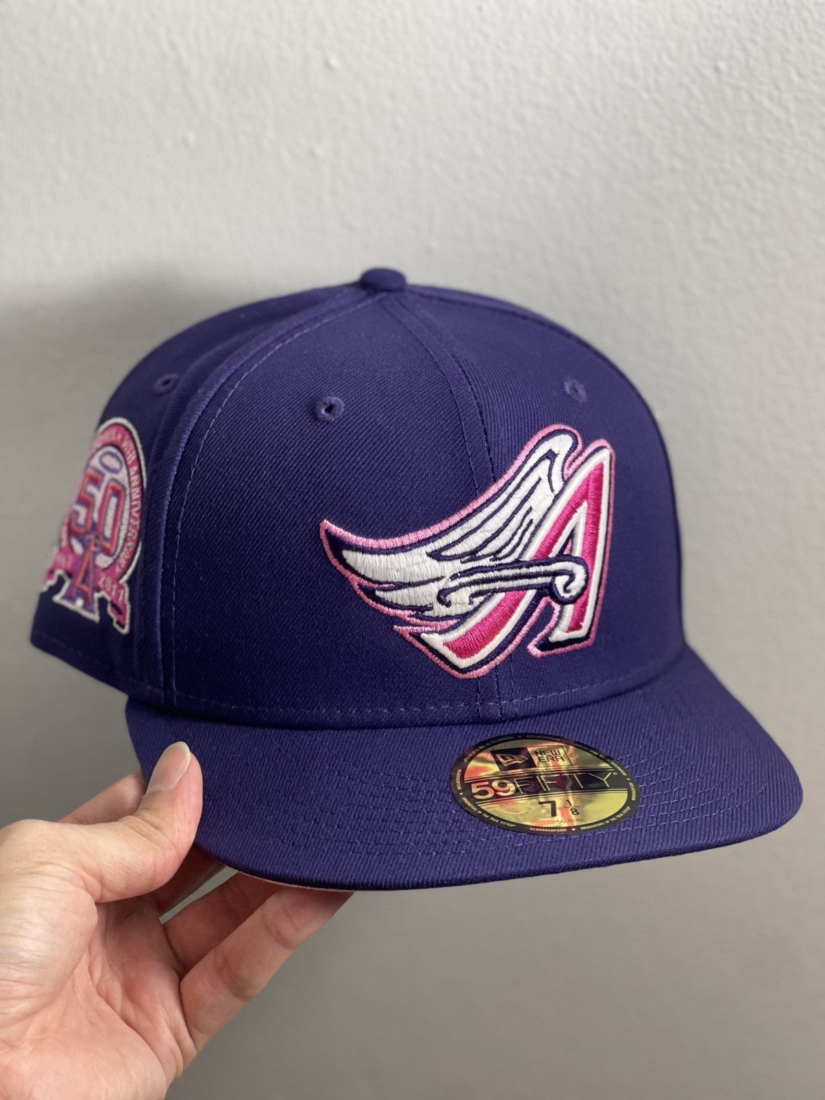MLB × MyFitteds × New Era 7 1/8 MyFitteds Exclusive “Purple Haze” Anaheim Angels Size ONE SIZE - 1 Thumbnail