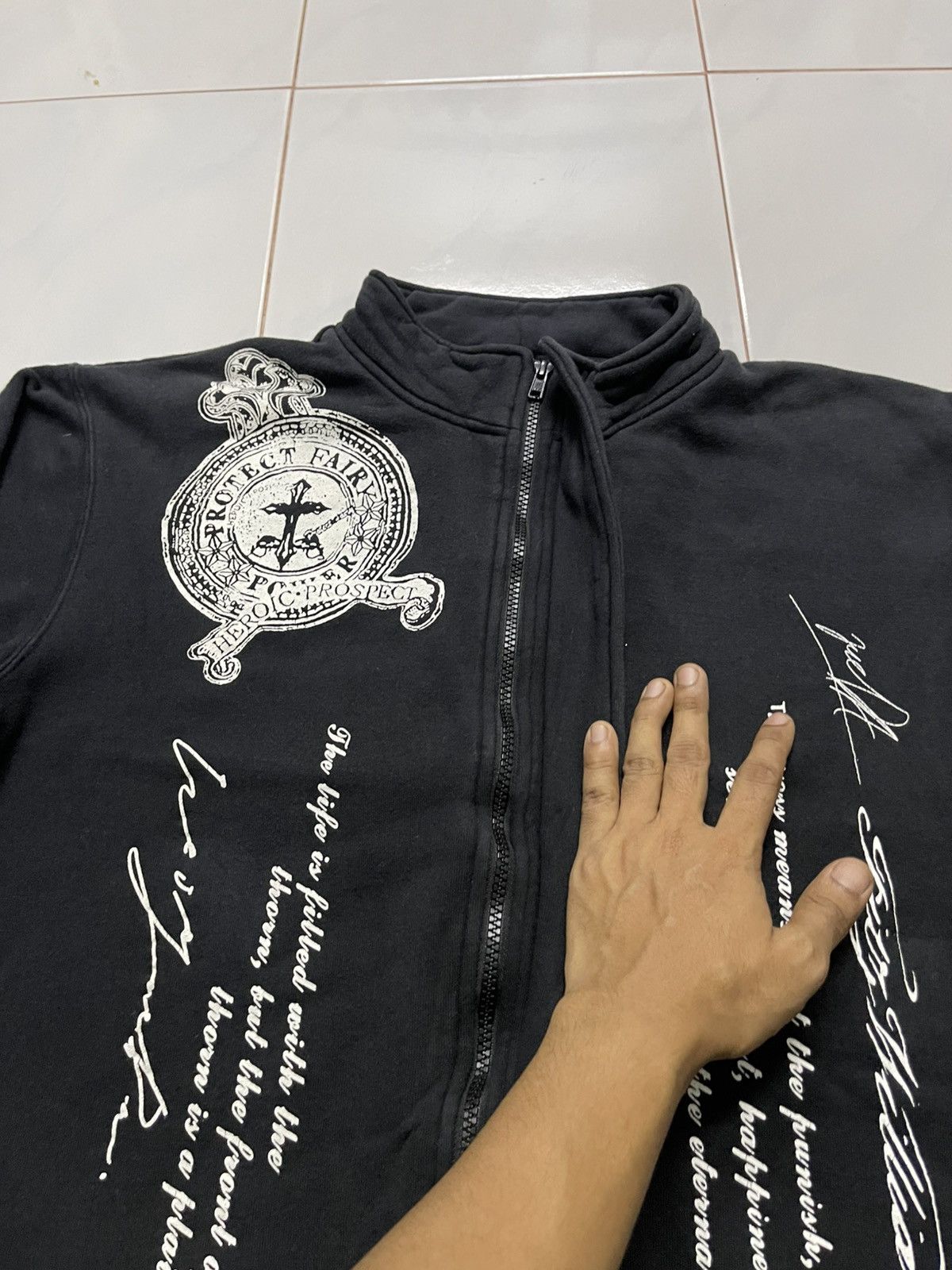 If Six Was Nine × Japanese Brand × Seditionaries 2000s IFSIXWASNINE STYLE ZIPPER COTTON JACKET RARE DESIGN Size US L / EU 52-54 / 3 - 9 Thumbnail