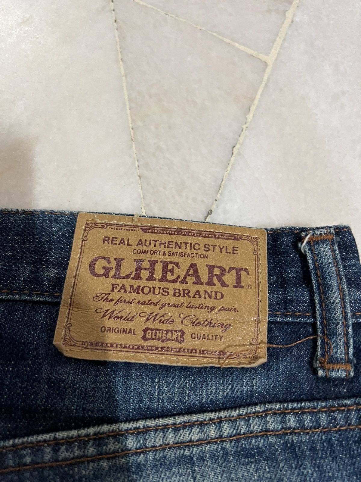 If Six Was Nine × Japanese Brand 💥Baggy💥Vintage Gl Heart Mud Wash Distressed Jeans Japan Size US 31 - 20 Thumbnail