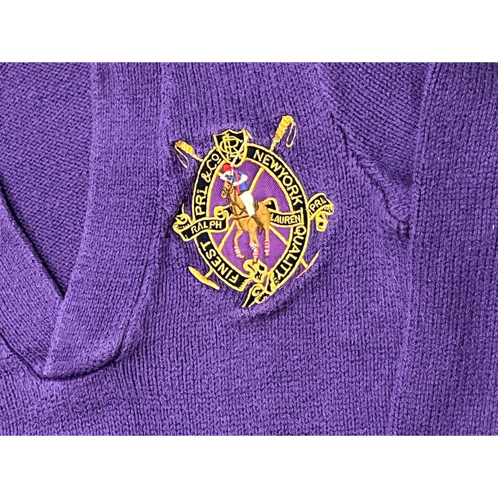 Polo Ralph Lauren ralph lauren sport womens sweater size XS cotton purple v ne Size XS / US 0-2 / IT 36-38 - 2 Thumbnail