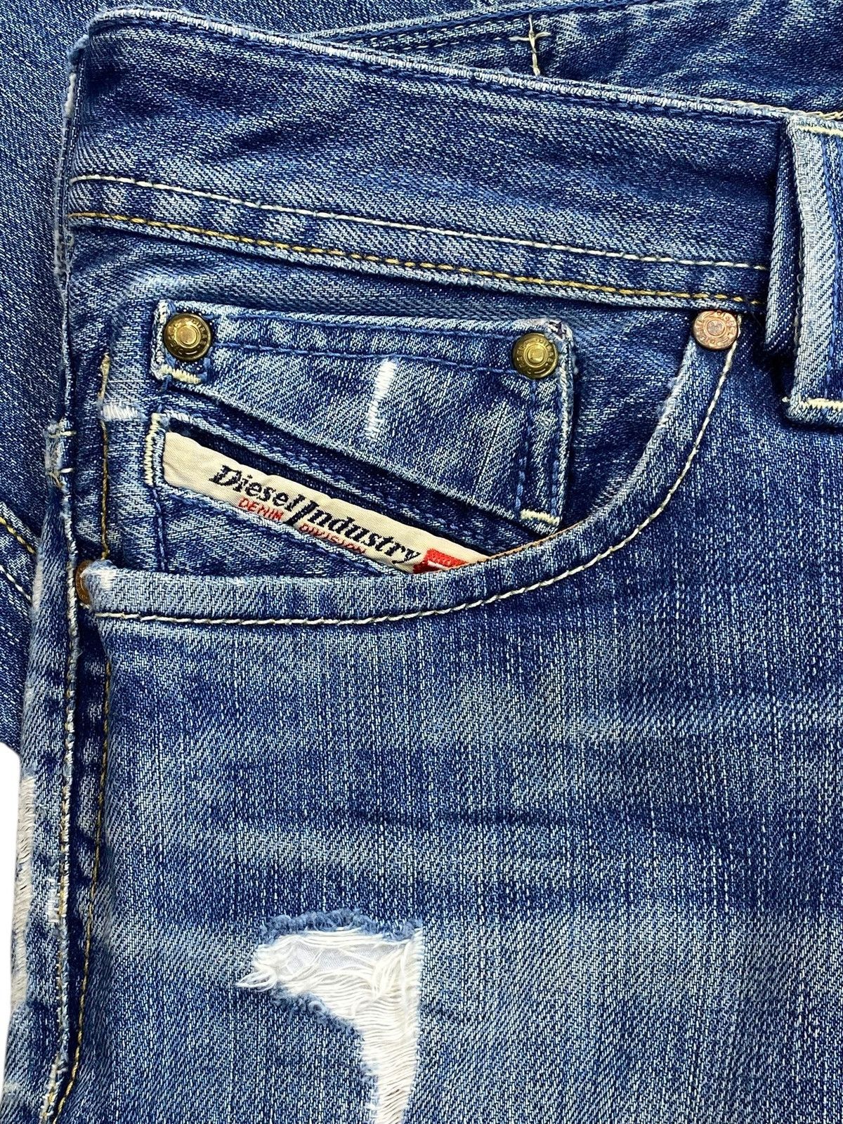 Diesel Vintage Diesel Blue Wash Distress Patch Style Flare Jeans Size US 28 / EU 44 - 14 Thumbnail