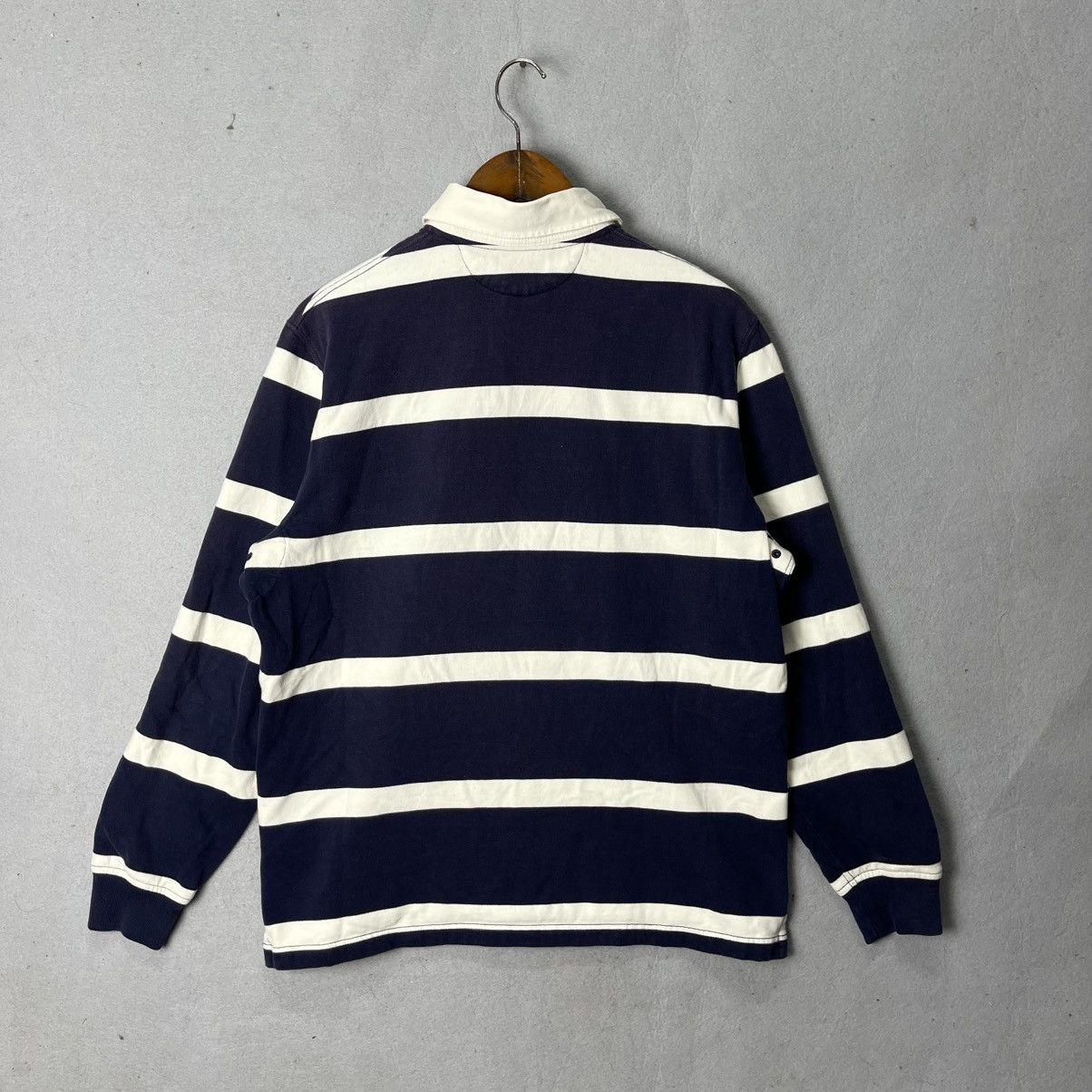Polo Ralph Lauren Polo Ralph Lauren Navy White Stripe Rugby Shirt Logo Size US L / EU 52-54 / 3 - 6 Thumbnail