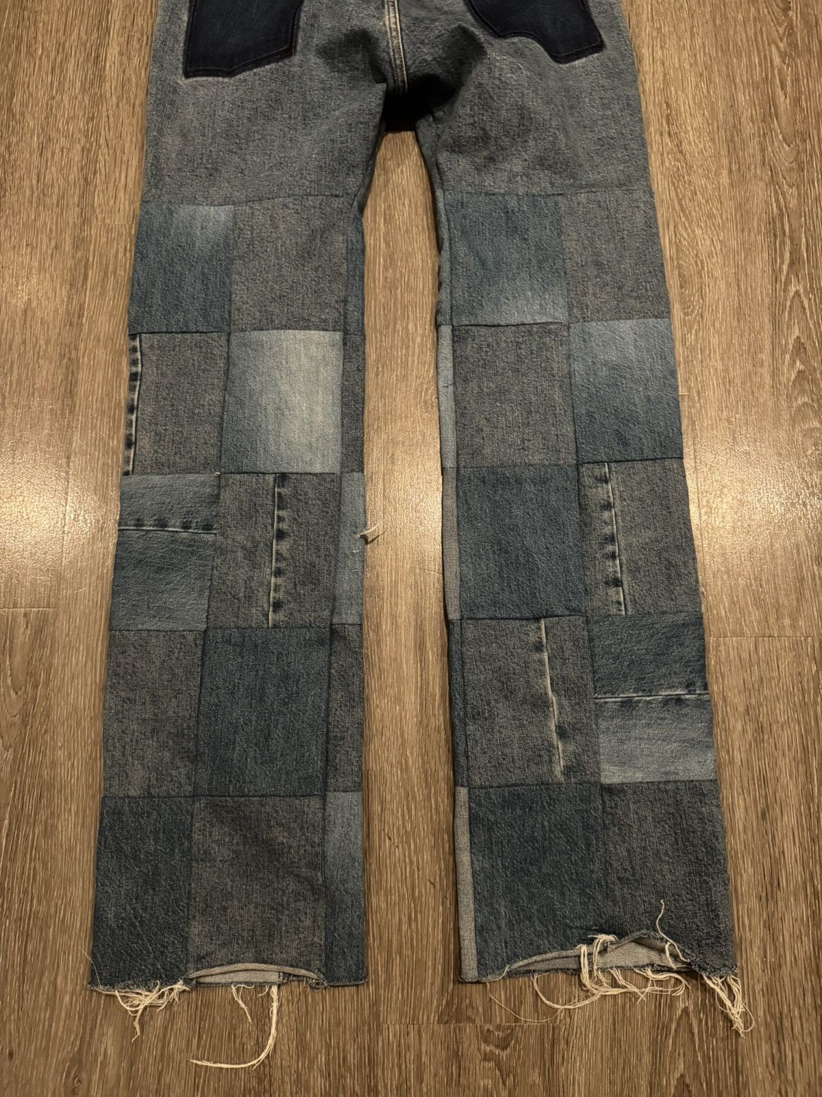 Vintage Vintage Patchwork Denim Wrangler Jeans Size 32-34 Size US 33 - 5 Thumbnail