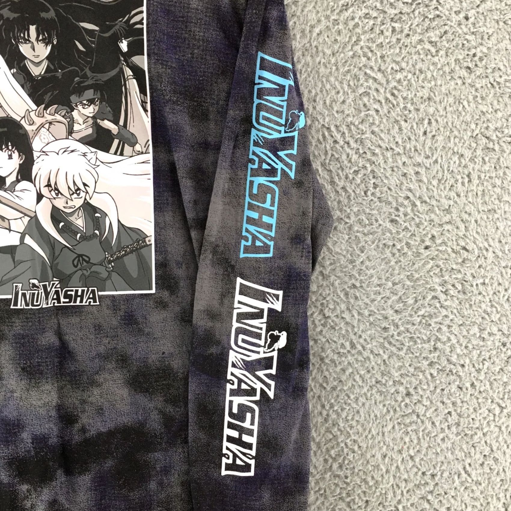 Vintage Grays Inuyasha Graphic Print Sweatshirt Womens Med Gray Tie-Dye Long Sleeve Crew Neck Size M / US 6-8 / IT 42-44 - 4 Thumbnail