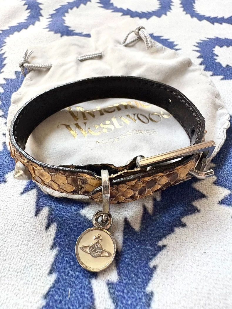 Vivienne Westwood Vivienne Westwood Tan crocodile skin bracelet with rivets Size ONE SIZE - 1 Thumbnail