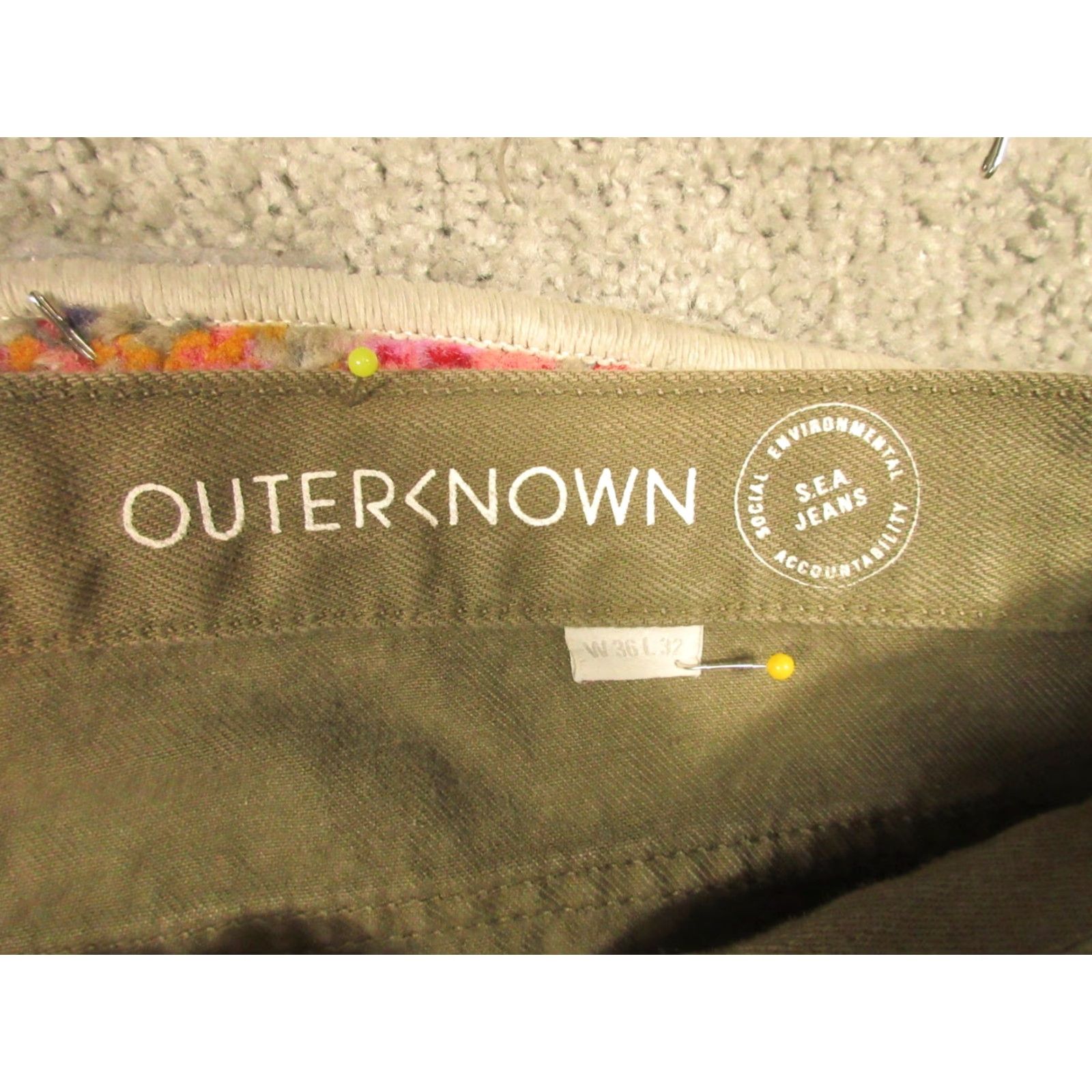 Outerknown Outerknown SEA Jeans Men 36x32 Denim Brown Organic Cotton Spandex Straight 5-Pocket Vintage? No (adjusted) Size US 36 / EU 52 - 5 Thumbnail