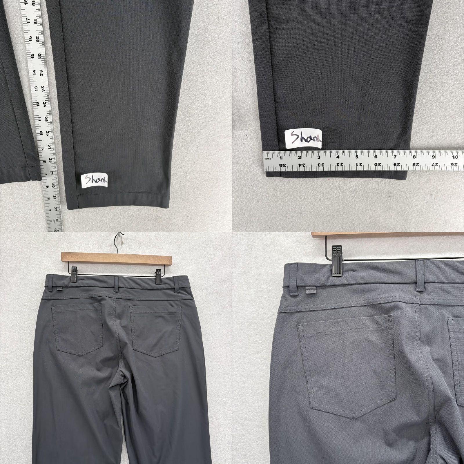 Vintage VRST Athletic Chino Pants 36x32 Mens Gray 5-Pocket Stretch Flat Front Casual Straight Pocket Design Size US 36 / EU 52 - 8 Thumbnail