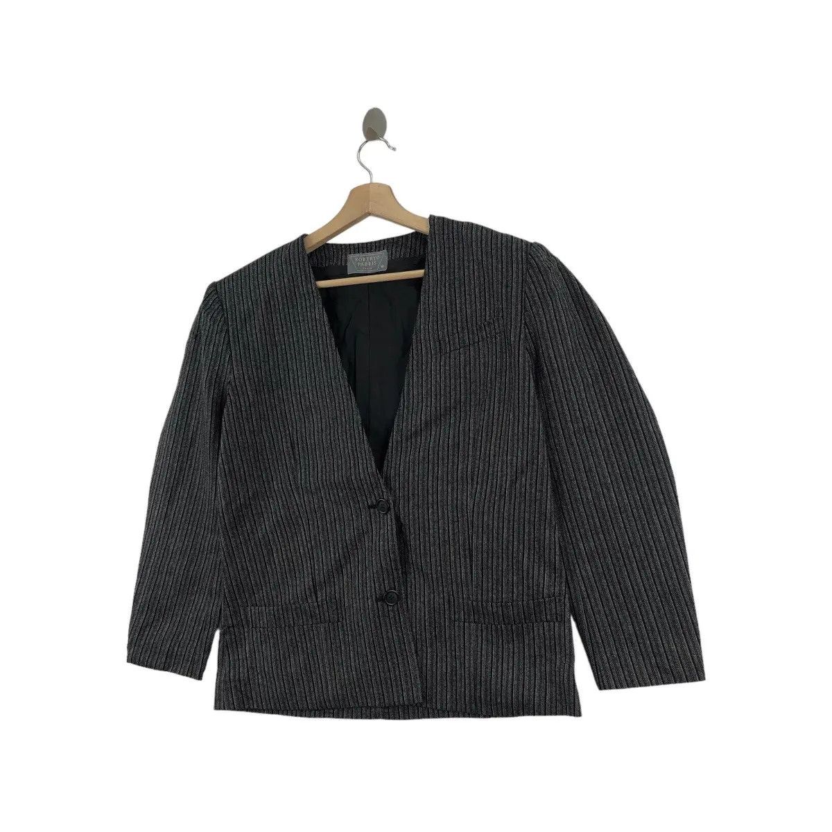 Vintage Vintage 80’ ROBERTO FABRIS PARIS Striped Cardigan Sport Coat Size S / US 4 / IT 40 - 5 Thumbnail