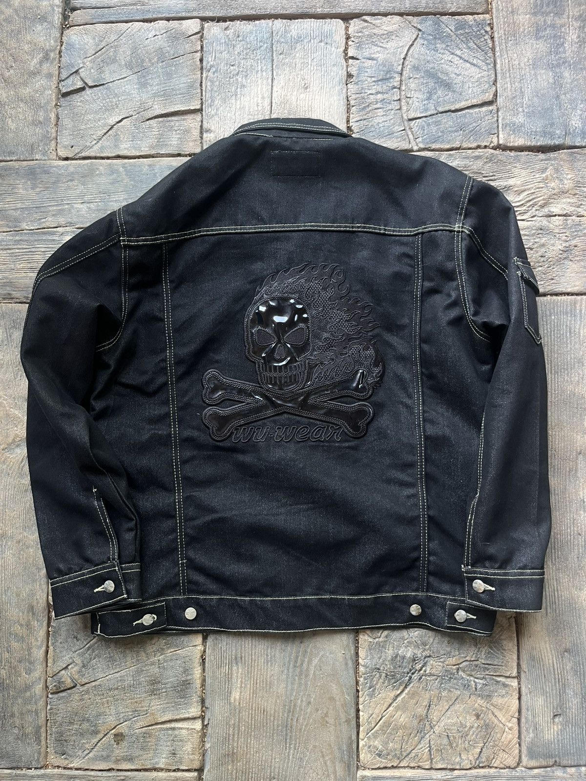 Wu-Tang Clan Wu Wear Denim Jacket Skull 2pac xl Size US XL / EU 56 / 4 - 4 Thumbnail