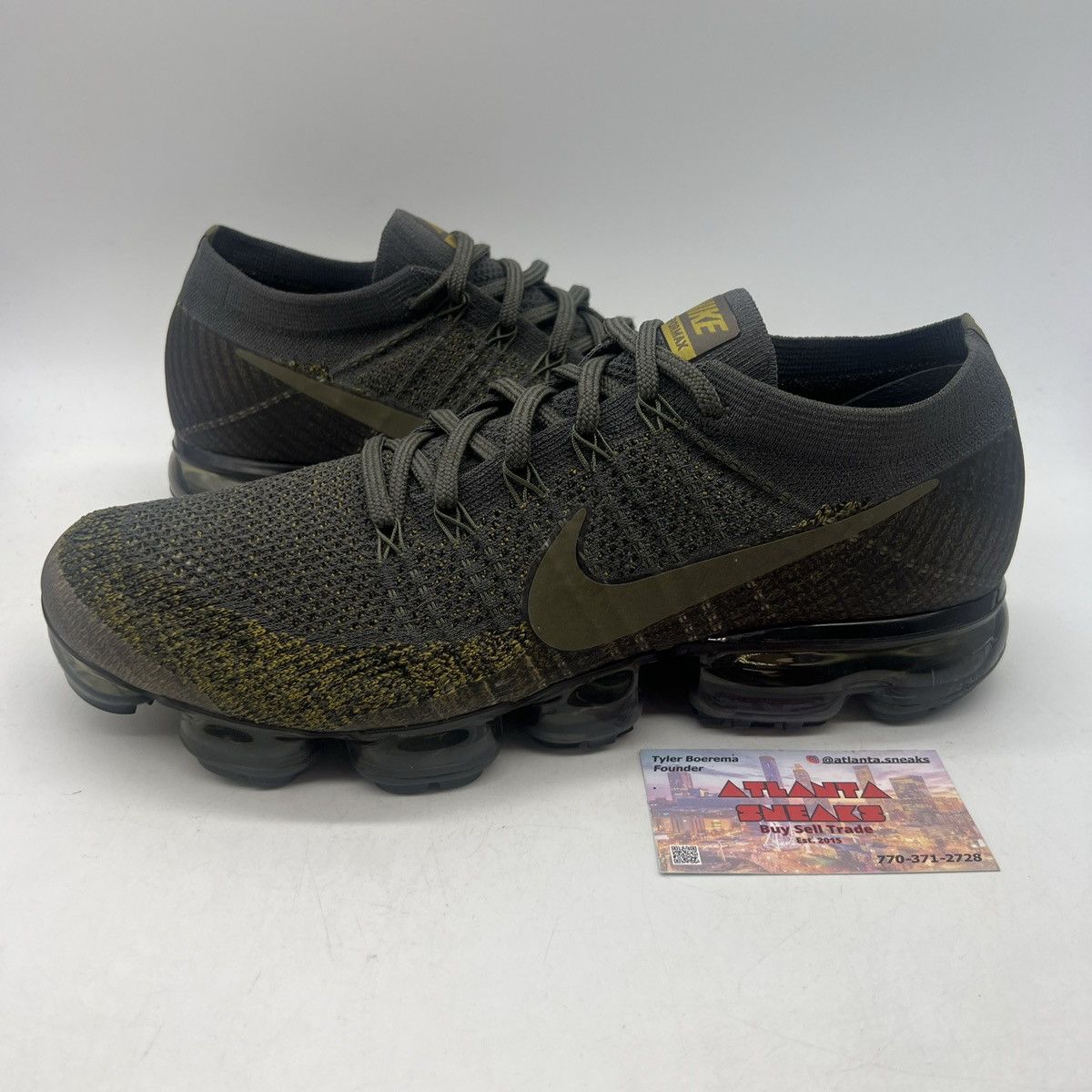 image of Nikelab Air Vapormax Midnight Fog Shoes in Green, Men's (Size 12)
