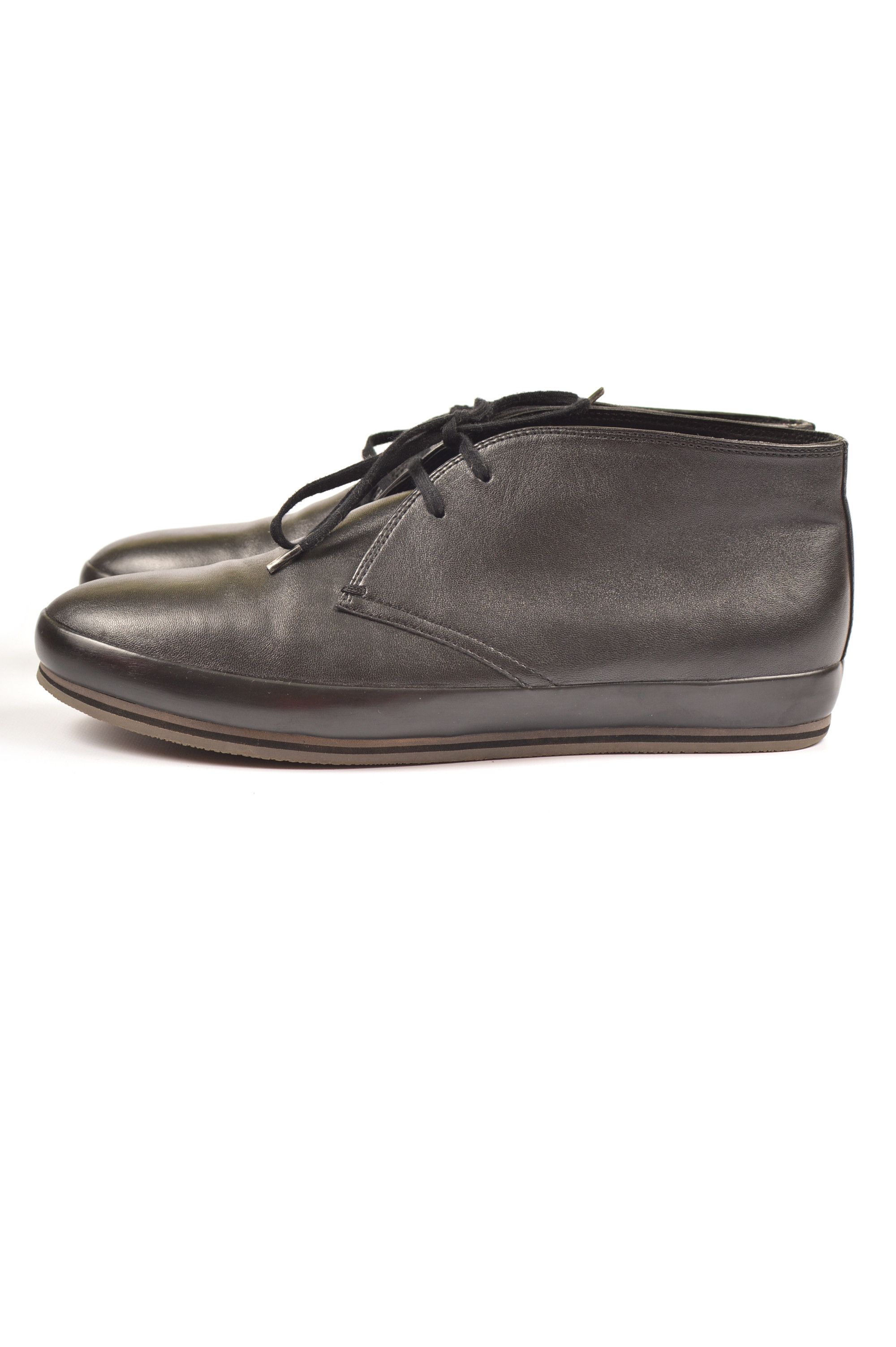 image of Prada Black Leather Lace Up Shoes Boots, Men's (Size 10)