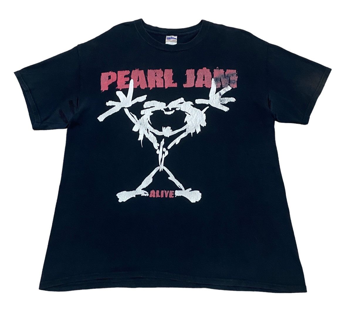 image of Rare Design Vintage Rock Band Pearl Jam Alive T-Shirt 2000S in Black, Men's (Size Large)