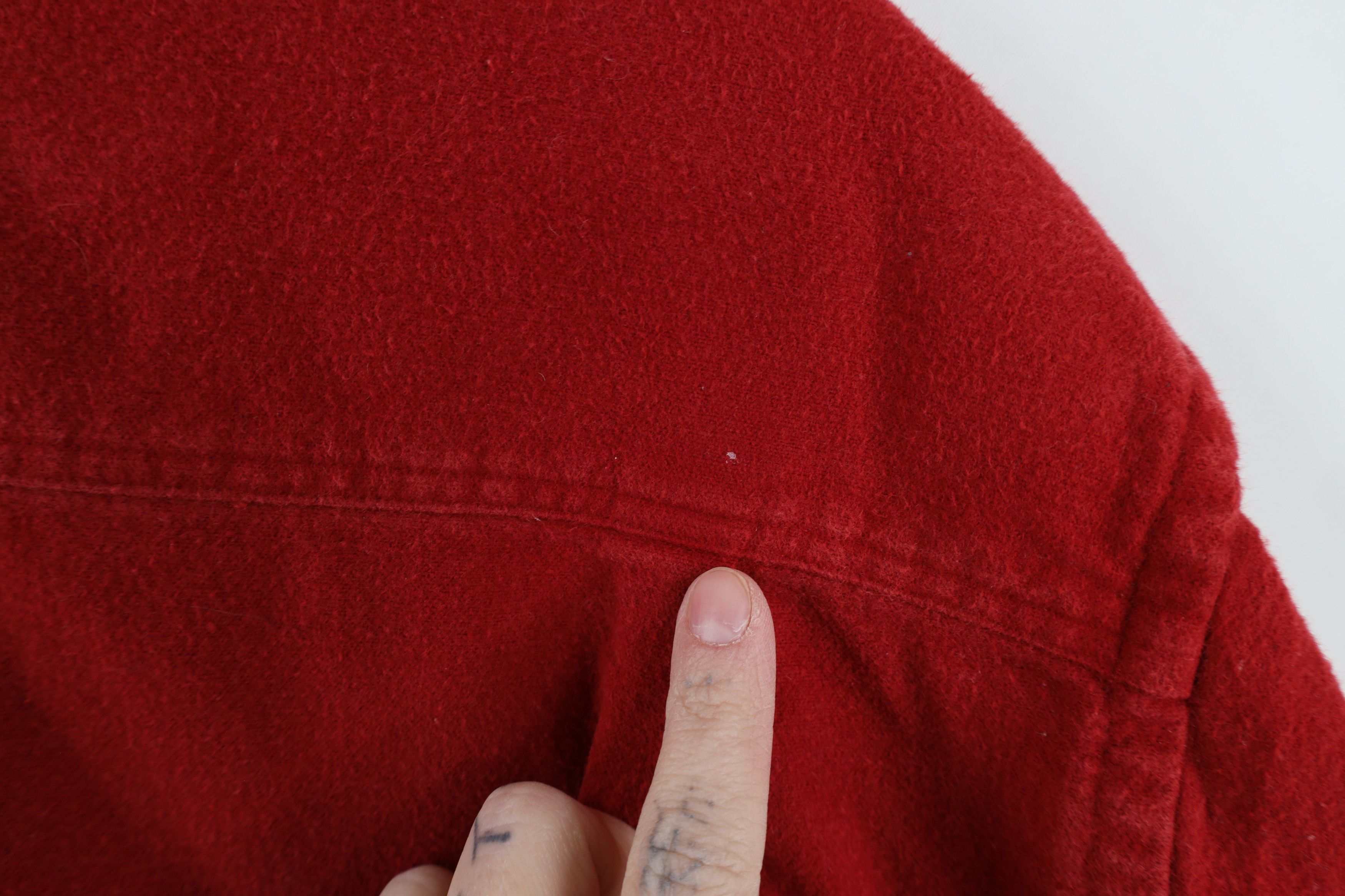 Lands' End × Vintage Vintage 90s Lands End Chamois Cloth Button Shirt Red USA Size XXL / US 16-18 / IT 52-54 - 10 Thumbnail
