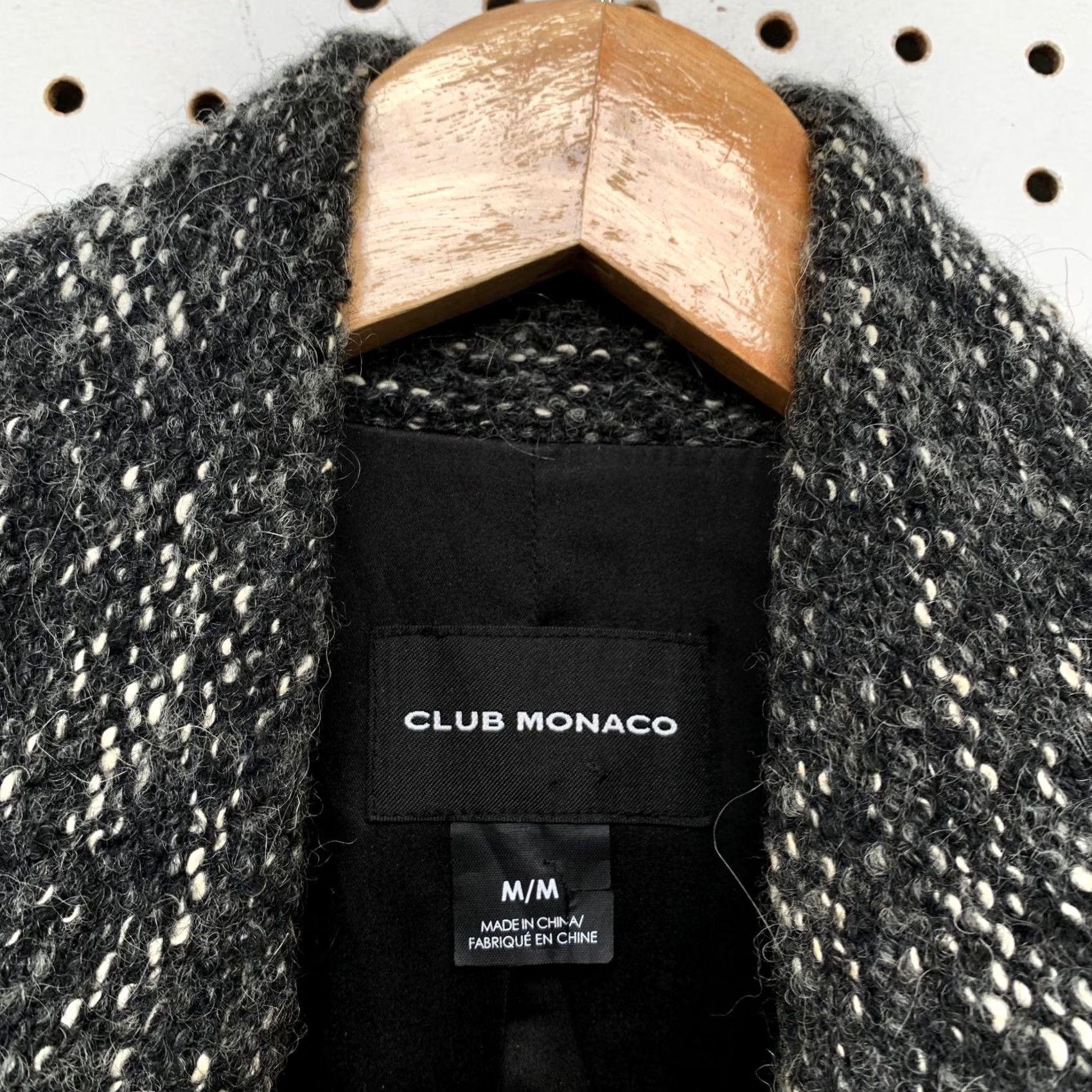Club Monaco Club Monaco Wool Lamb Leather Sleeve Zip Coat Womens Medium Gray Alpaca Blend Coat Size M / US 6-8 / IT 42-44 - 5 Thumbnail