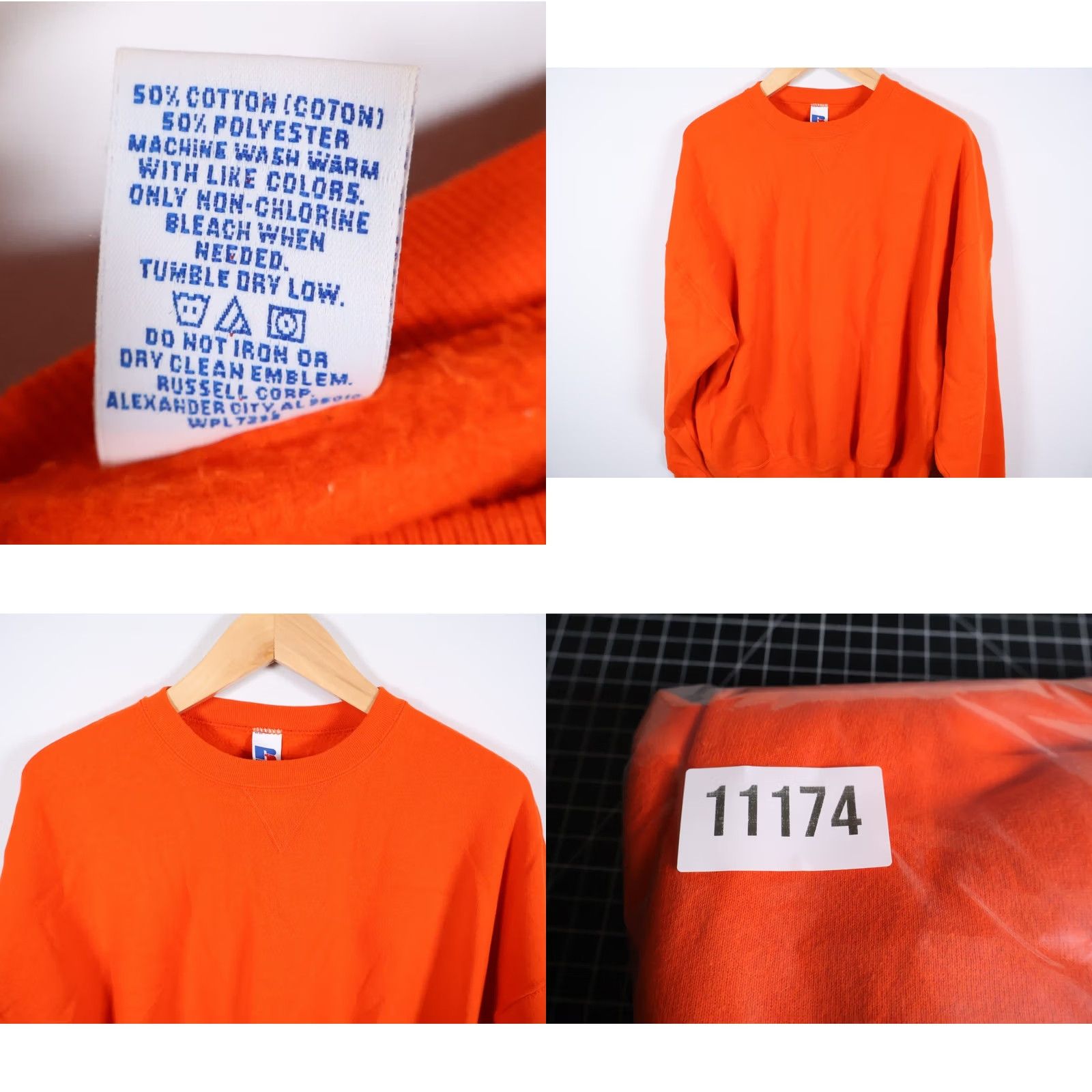 Russell Athletic VINTAGE Russell Athletic Sweatshirt Men 2XL Orange Crewneck Solid 50/50 Y2K Size US XXL / EU 58 / 5 - 8 Thumbnail