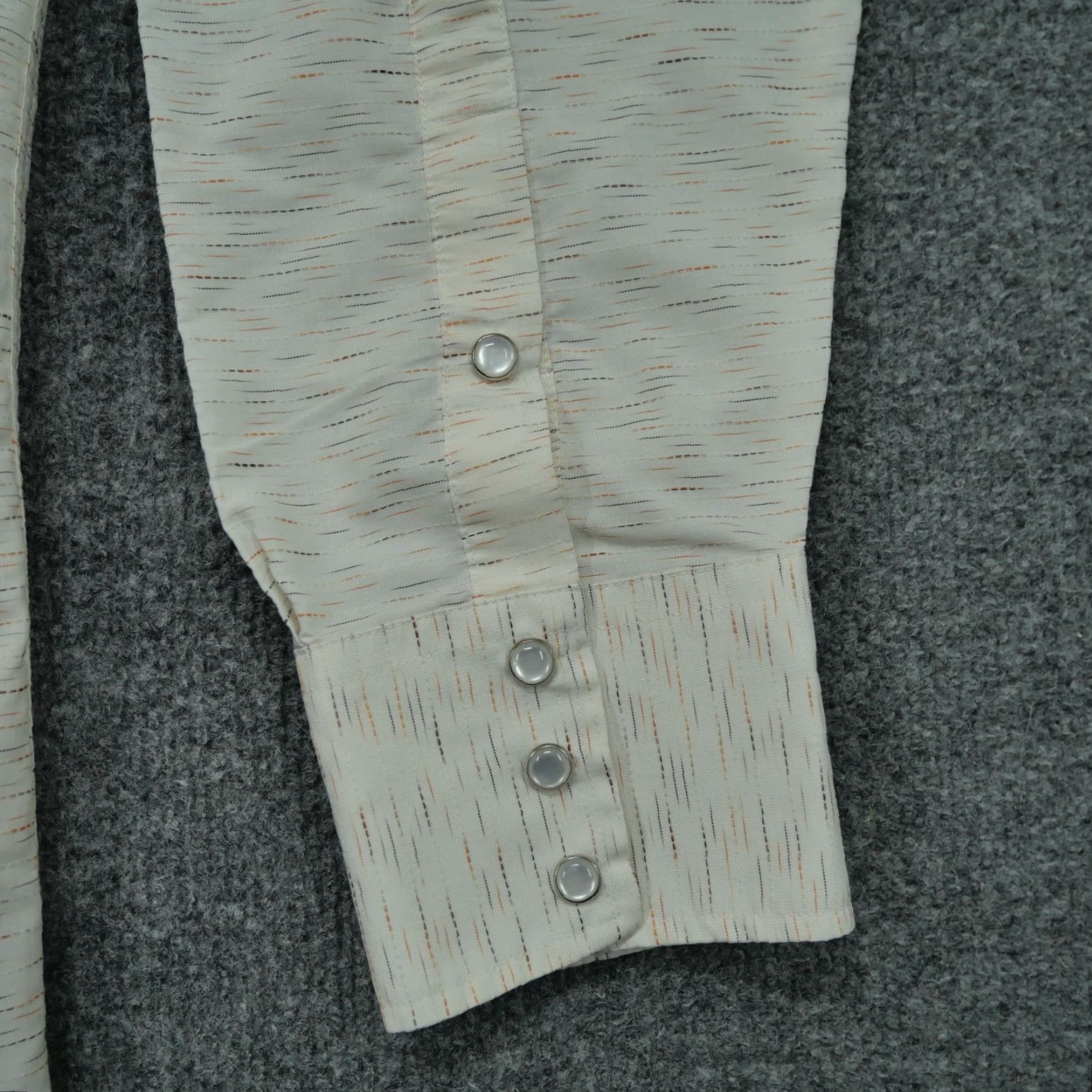 Vintage VINTAGE Panhandle Slim Shirt Mens XL 17.5 36 Cream Ivory Pearl Snap Western Long Sleeve Size US XL / EU 56 / 4 - 3 Thumbnail
