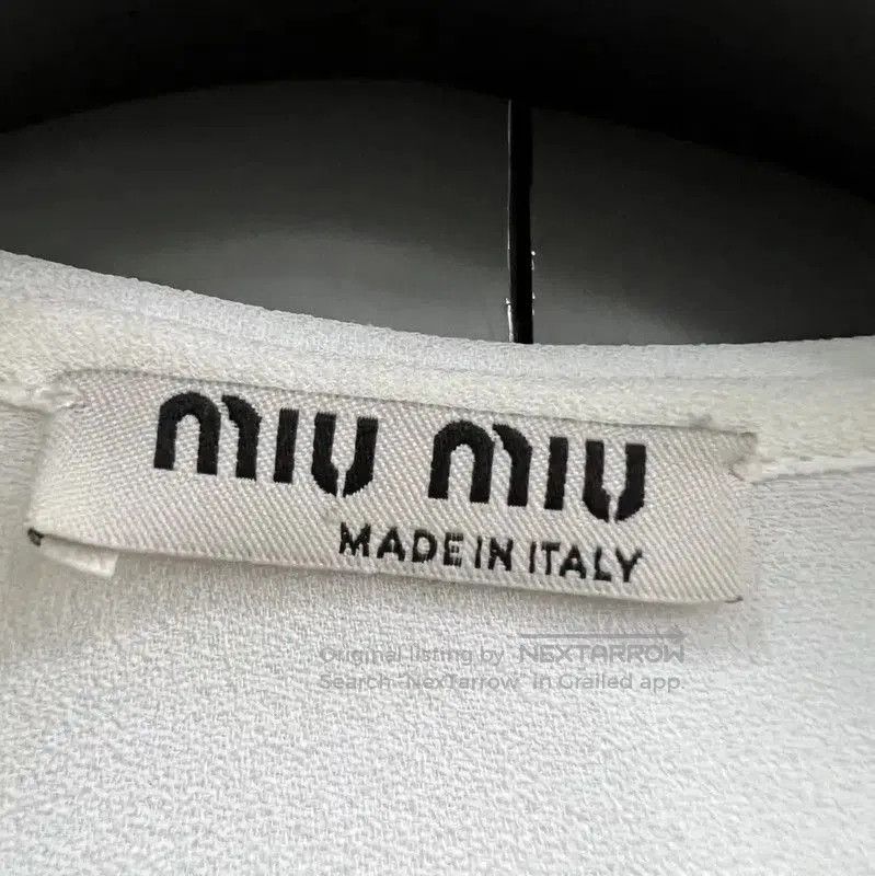 Miu Miu Miu Miu White Cotton Long Sleeve Shirt . Size XXS / US 00 / IT 34 - 2 Thumbnail
