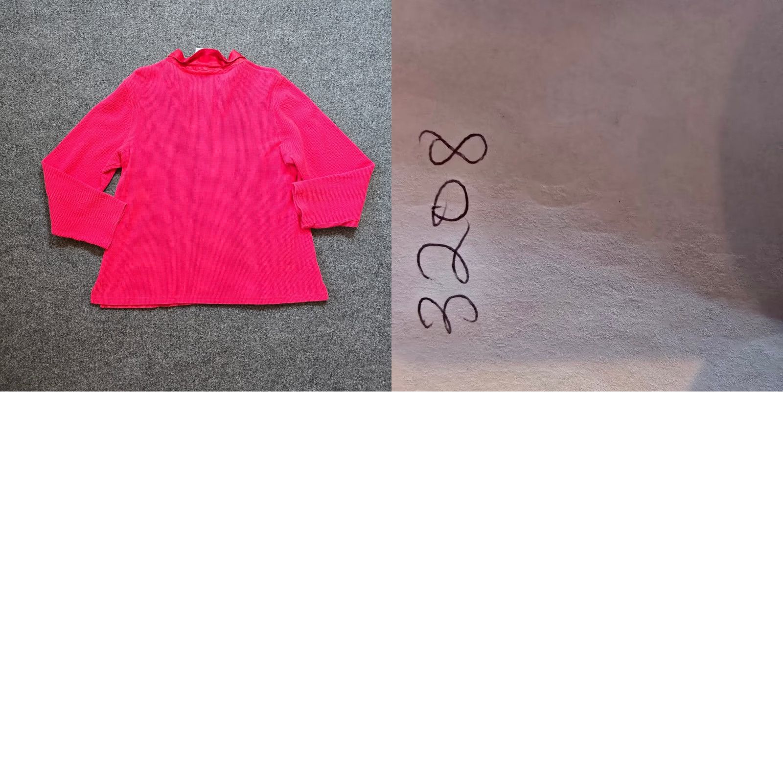 Quacker Factory Quacker Factory Top Womens L Pink Red Thermal Knit Rhinestones Casual Blouse Size L / US 10 / IT 46 - 8 Thumbnail
