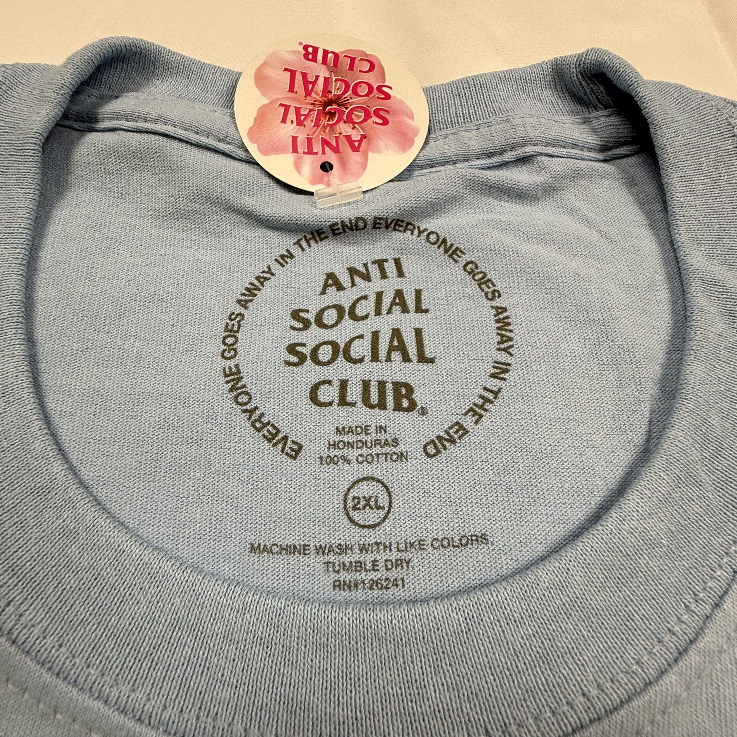 Anti Social Social Club Anti Social Social Club Partly Cloudy Tee Light Blue 2XL Size US XXL / EU 58 / 5 - 5 Thumbnail