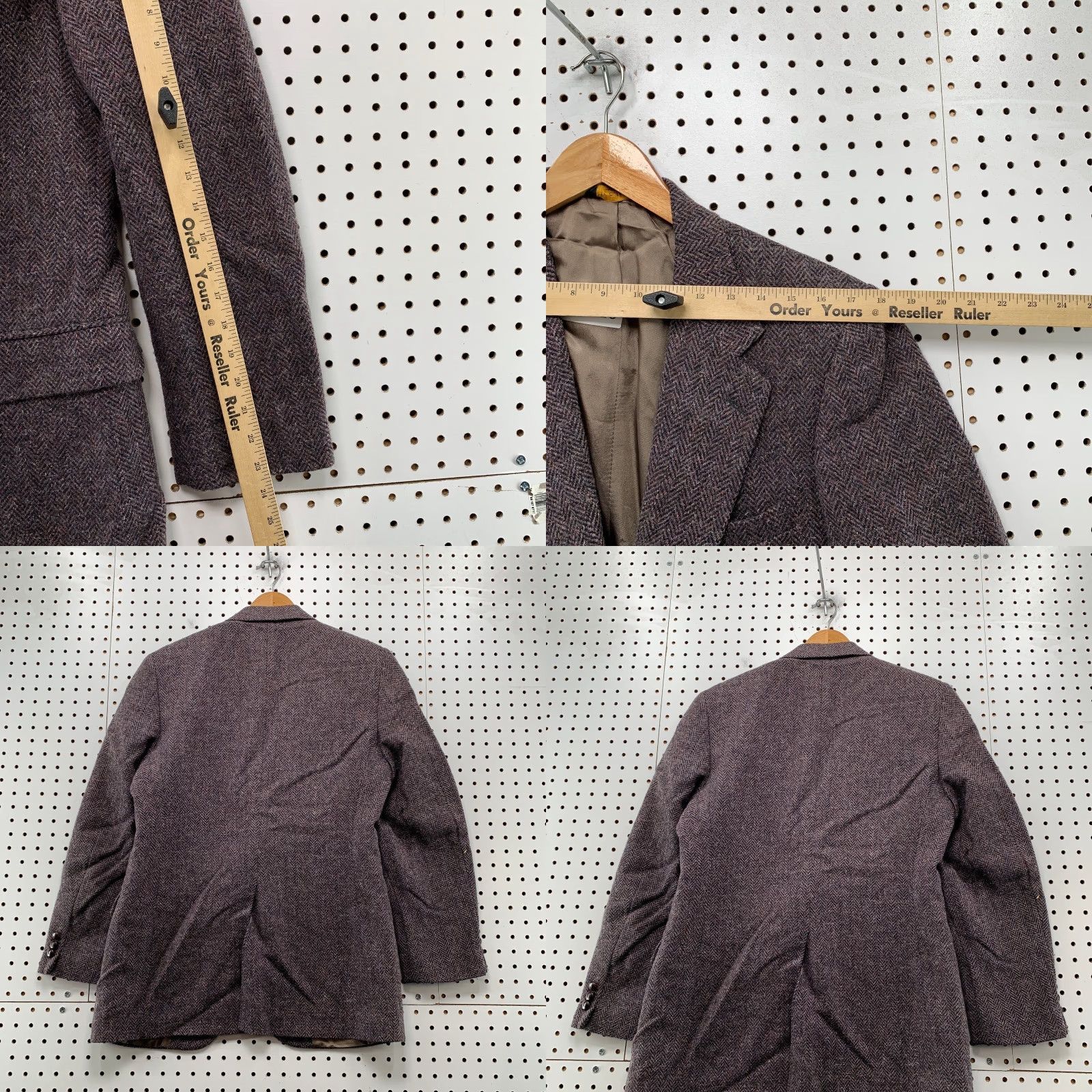 Vintage VINTAGE Bachrach Blazer Men 39R Brown Herringbone Wool Tweed 2 Button Notch Lapel Vintage Wool Blazer Mens 39R Brown Herringbone Size 40R - 9 Thumbnail