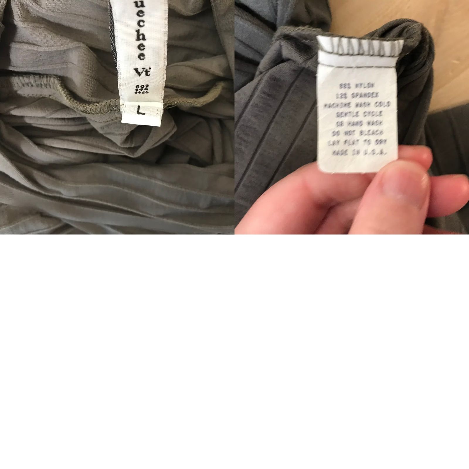 CO F.H. Clothing Co Large Long Sleeve Striped Turtleneck Top Chic Olive Green Size L / US 10 / IT 46 - 8 Thumbnail