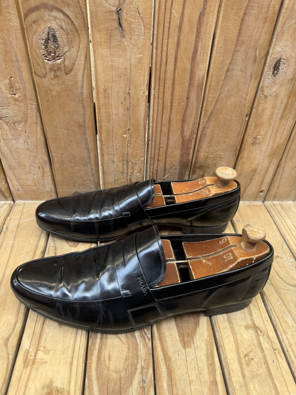 Prada Prada Men’s Penny black Leather Loafers Size Uk 9.5 USA 10.5 Size US 10.5 / EU 43-44 - 12 Thumbnail
