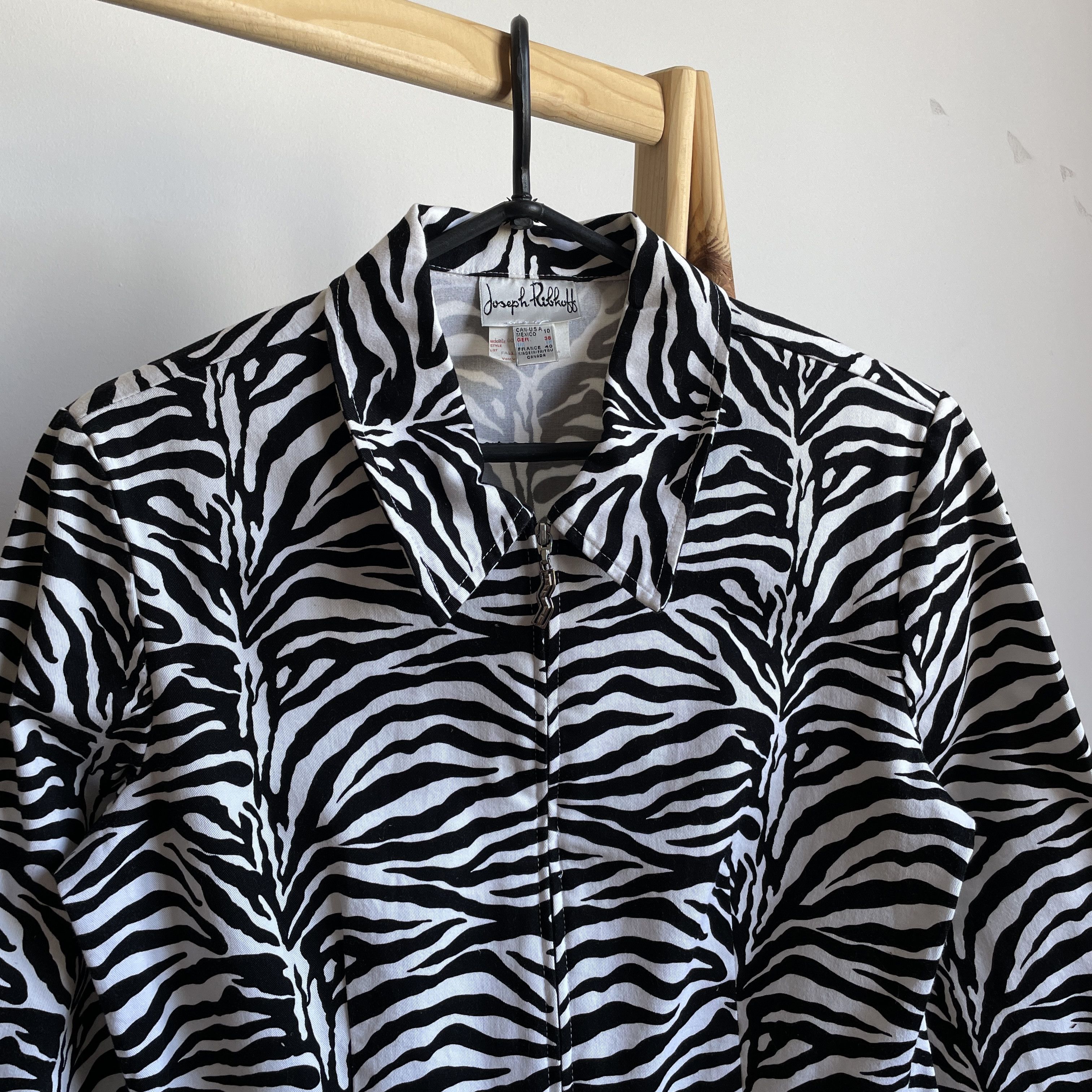 Joseph Ribkoff Joseph Ribkoff Vintage 90's Zebra Pattern Womens Jacket Size L / US 10 / IT 46 - 3 Thumbnail