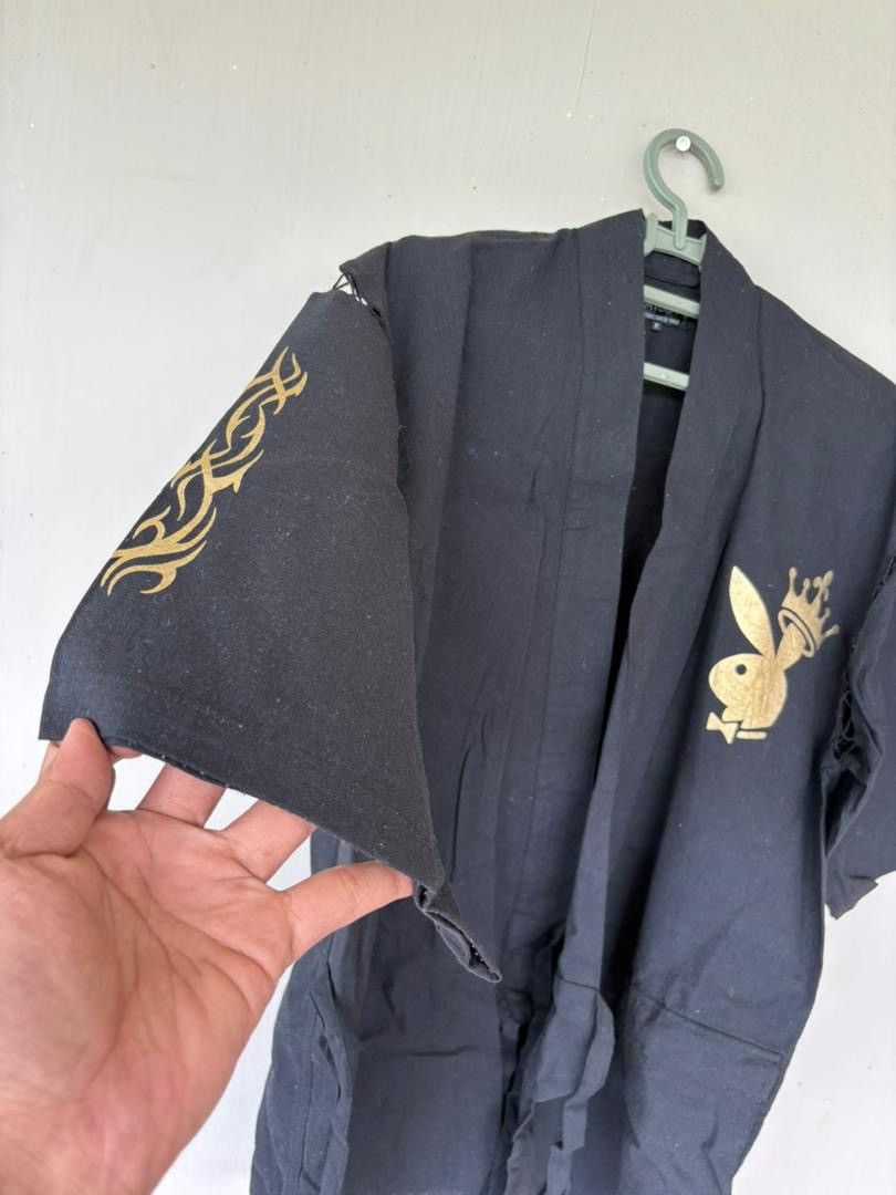 Playboy Vtg Playboy Noragi Kimono Jacket Gold Logo Design Size US M / EU 48-50 / 2 - 2 Thumbnail