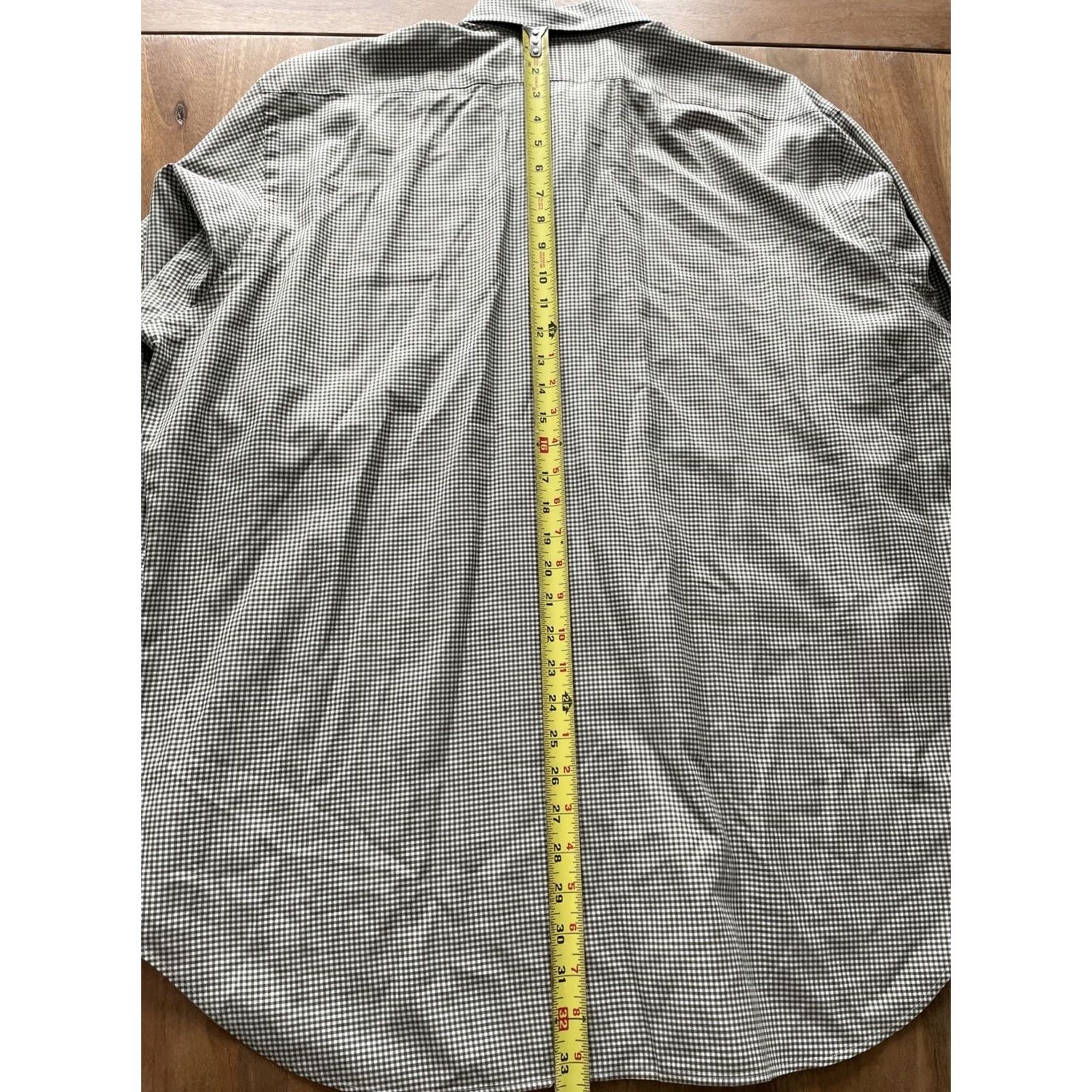 Polo Ralph Lauren VINTAGE Polo Ralph Lauren Shirt Mens 17-36 Classic Fit Gingham Green White 100% Cotton Long Sleeve Dress Shirt Boys Mens Women? Size US XL / EU 56 / 4 - 6 Thumbnail